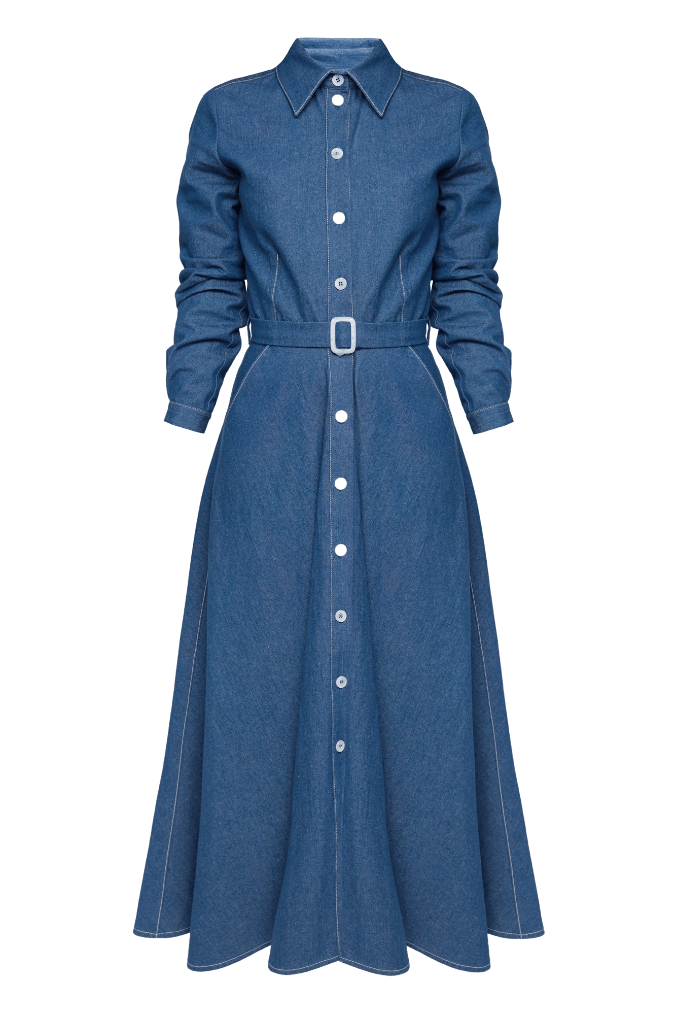 ESTI blue denim midi shirt dress made by UNDRESS