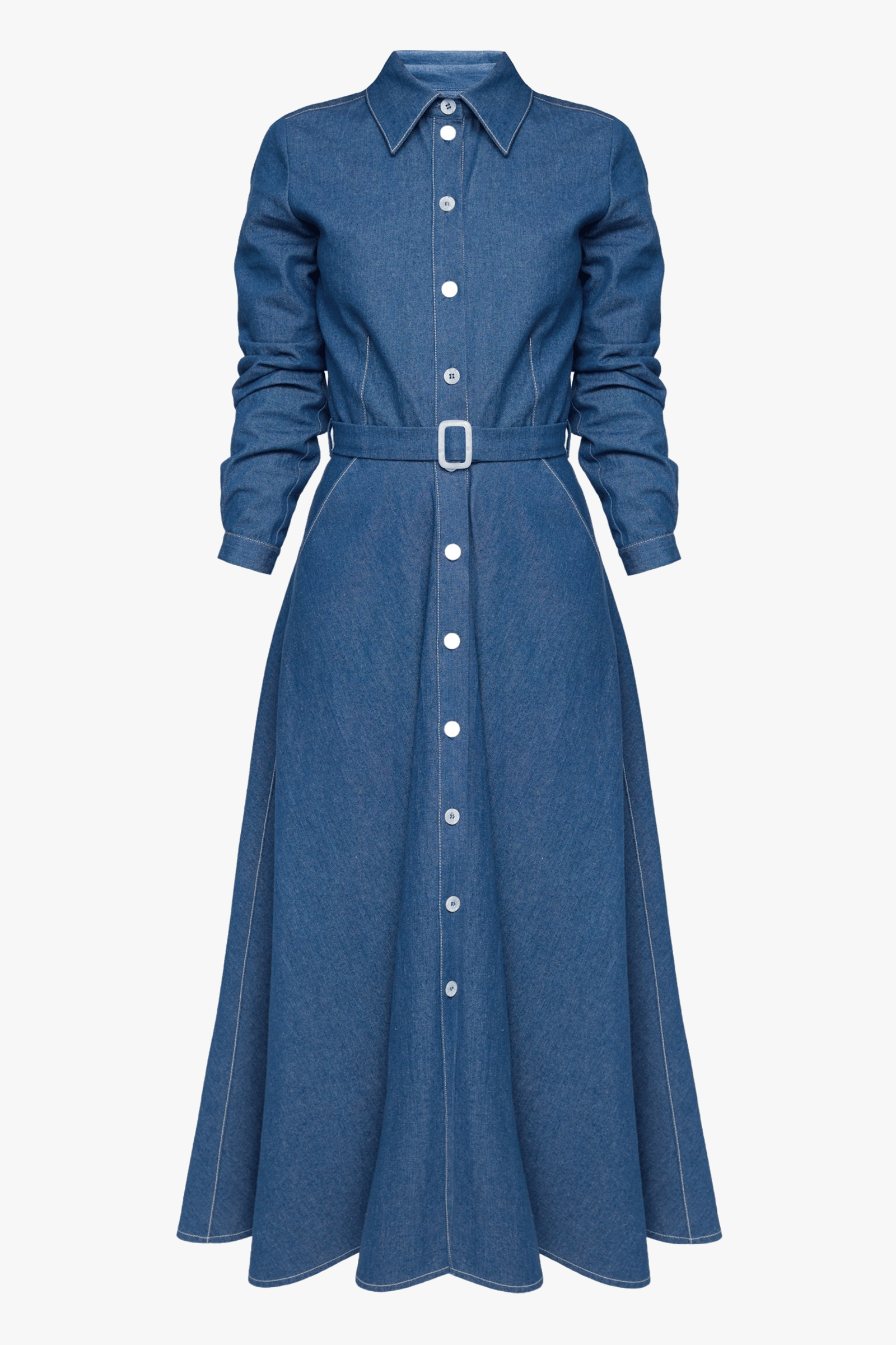 ESTI blue denim midi shirt dress made by UNDRESS