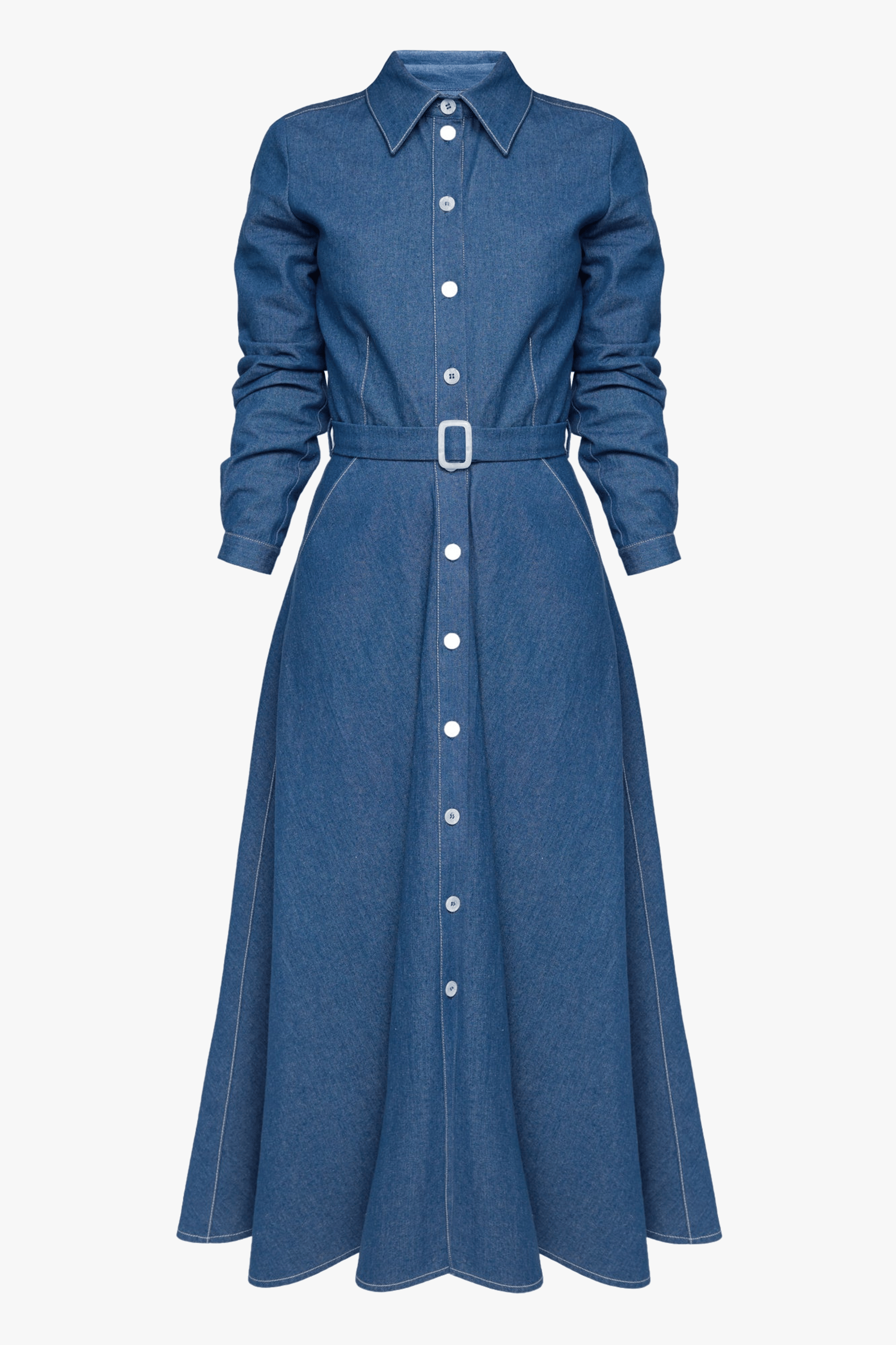 ESTI blue denim midi shirt dress made by UNDRESS
