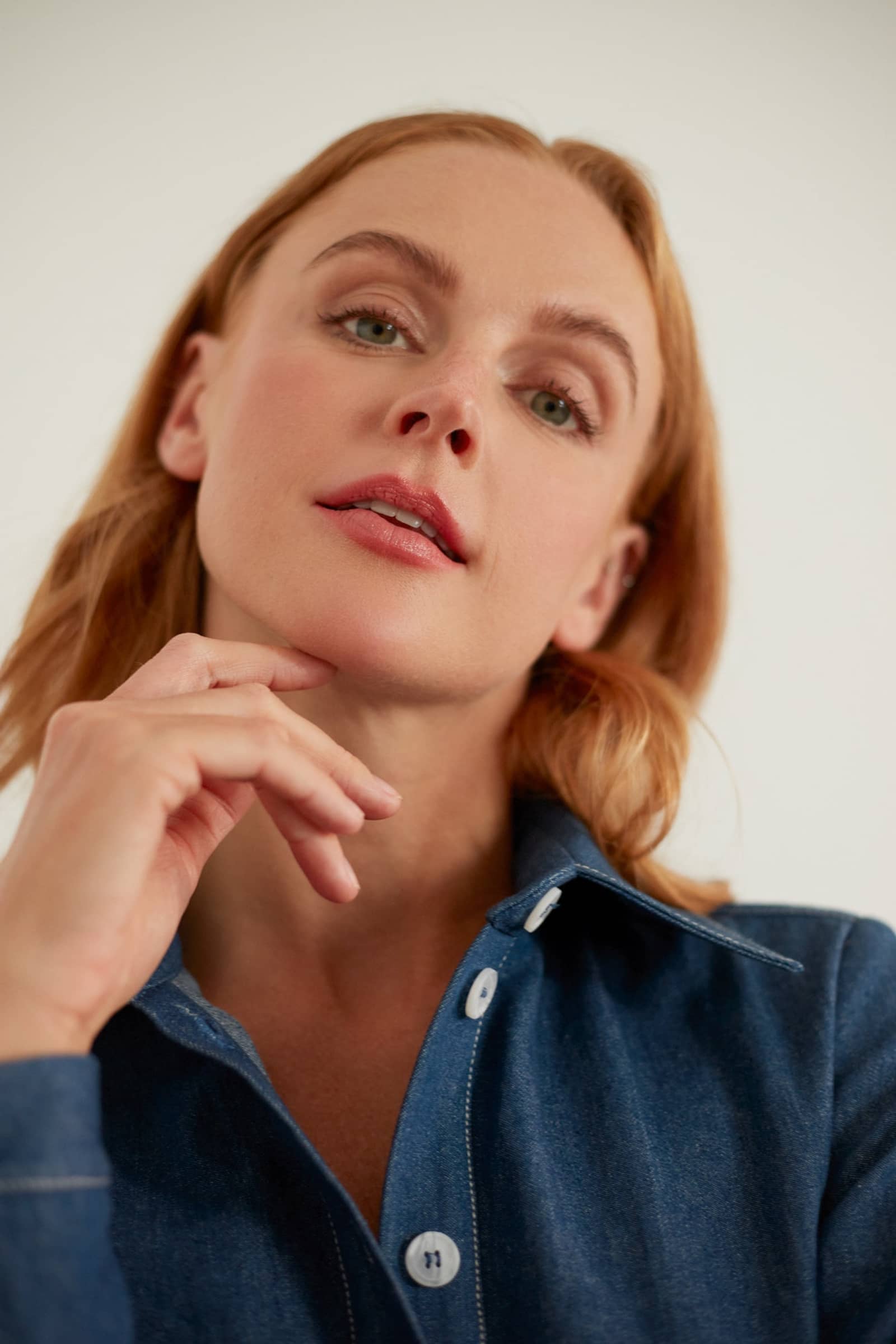 ESTI blue denim midi shirt dress made by UNDRESS