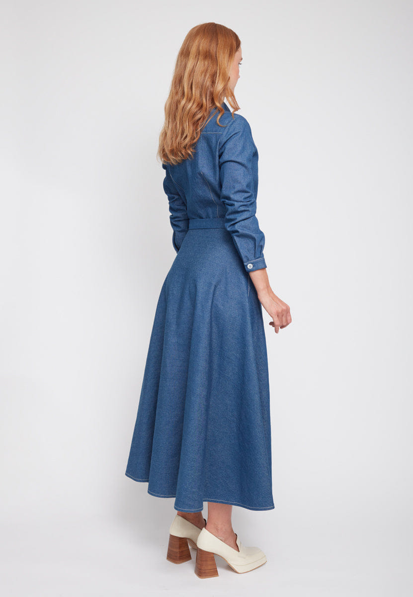 ESTI blue denim midi shirt dress made by UNDRESS