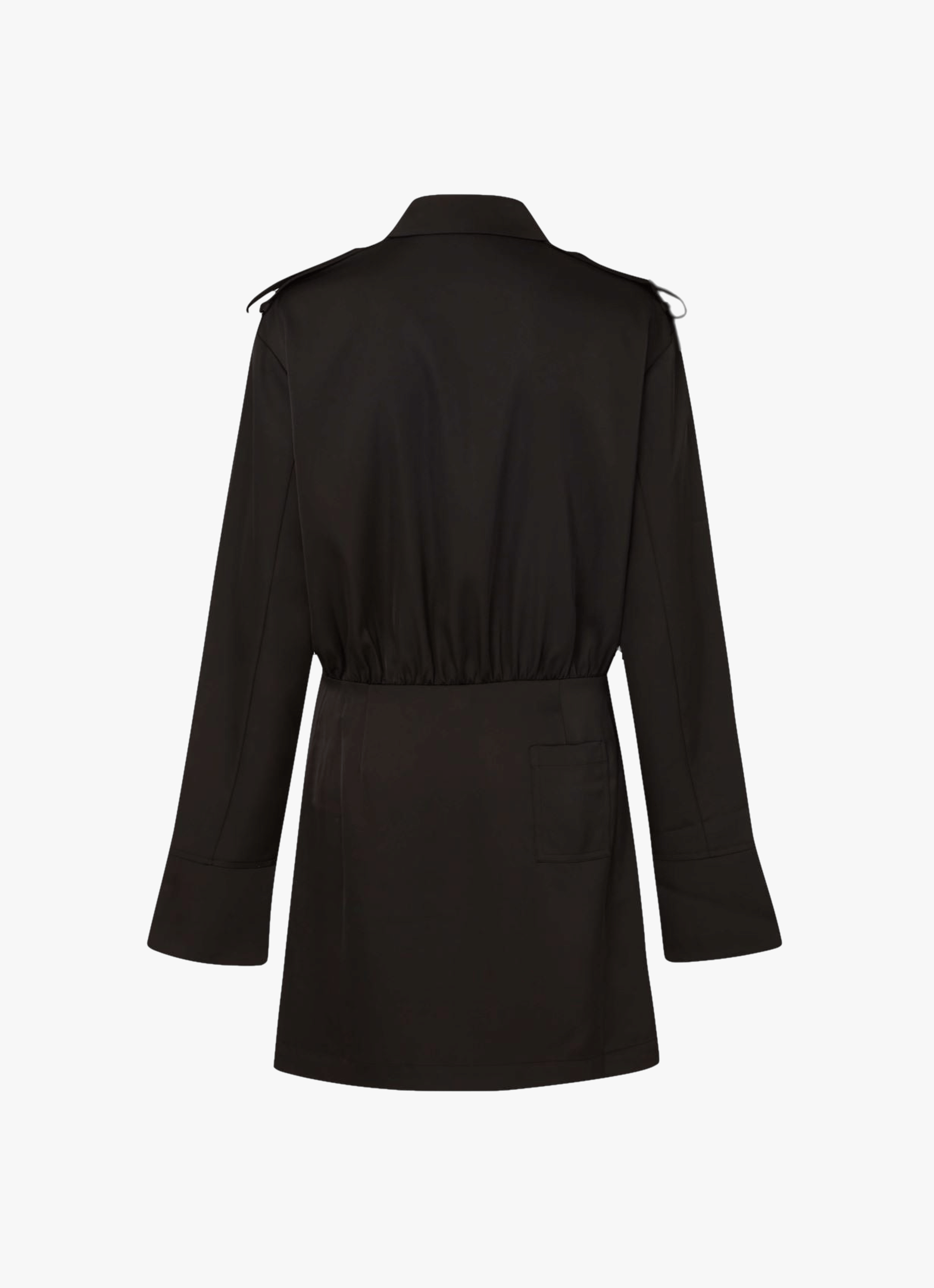 Satin Shirt Dress Black made by CLOEYS