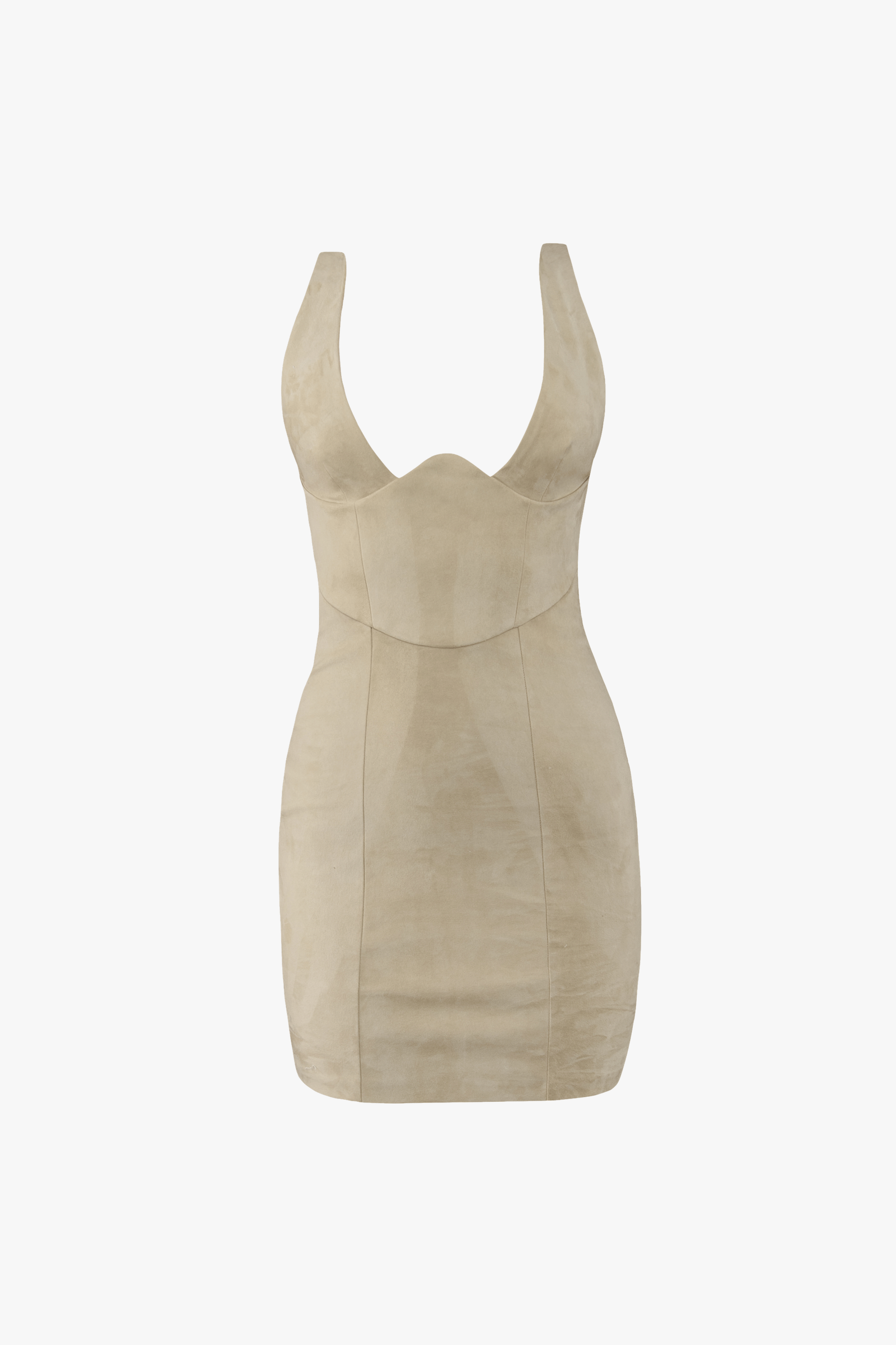 suede mini dress in Beige made by Vestiaire d'un Oiseau Libre