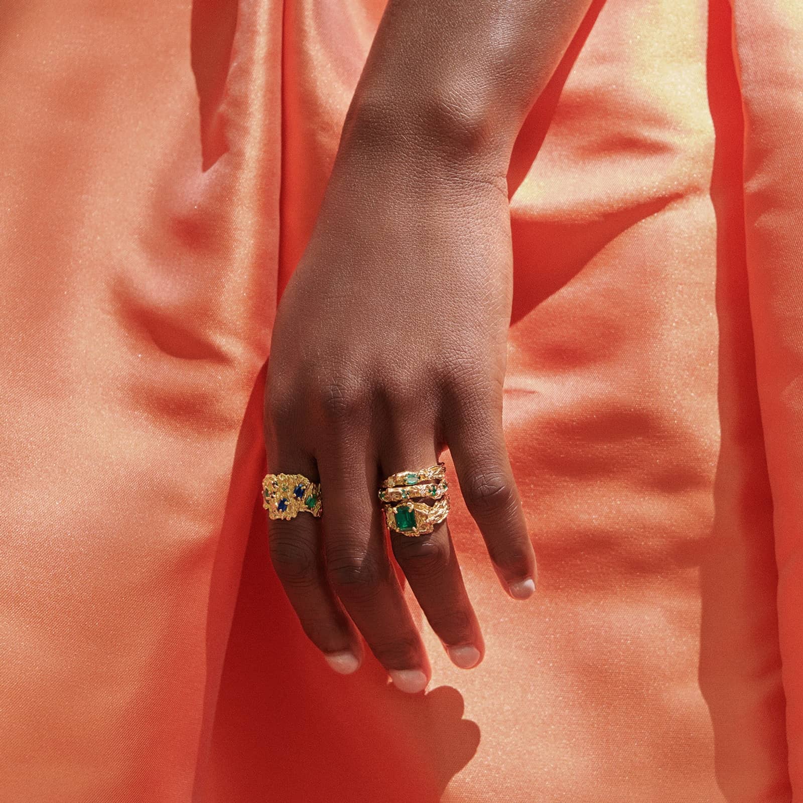 Rosea Emerald Moissanite Ring made by Loveness Lee