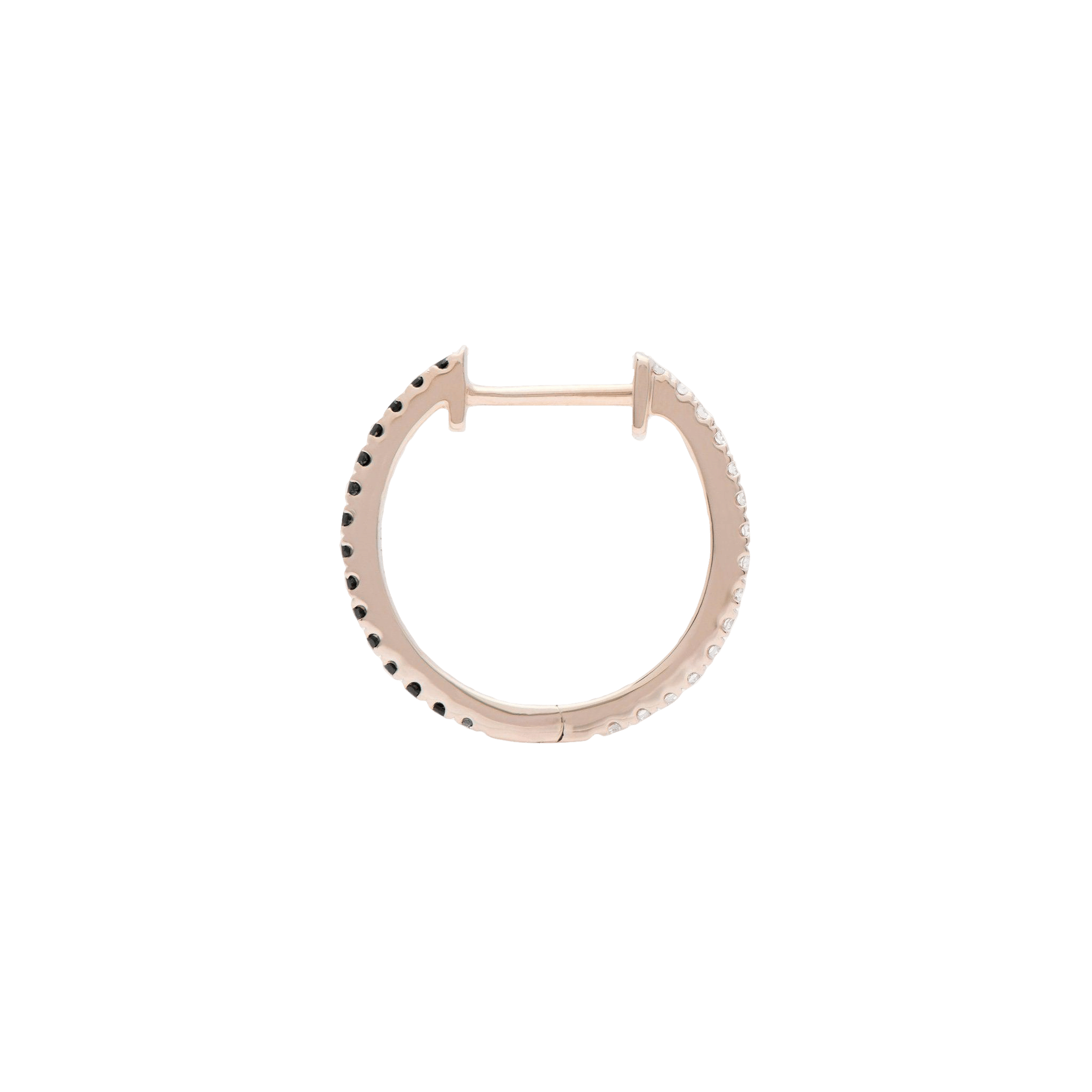 HOOP BLACK/WHITE DIAMOND & ROSE GOLD - 14mm made by ENNUI