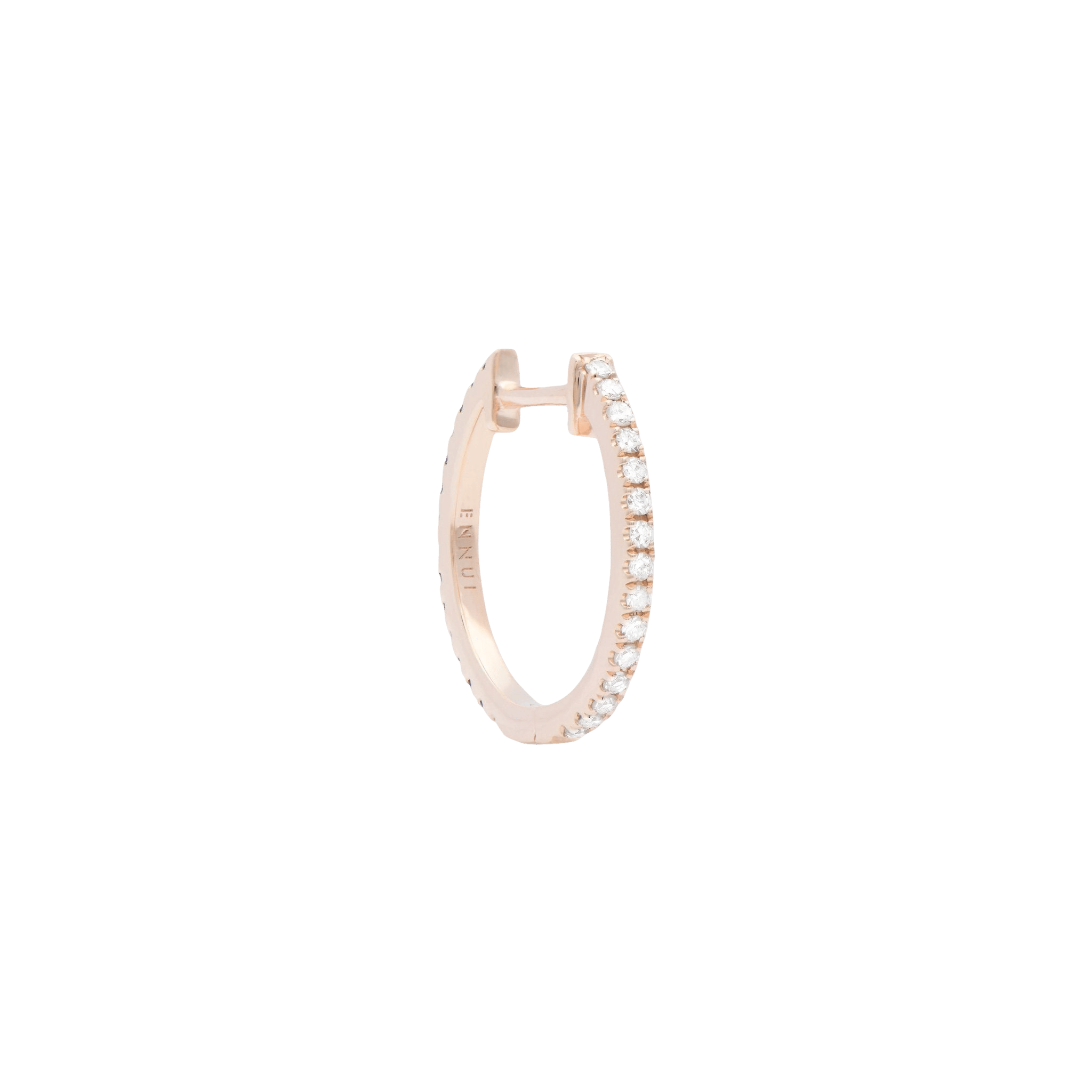 HOOP BLACK/WHITE DIAMOND & ROSE GOLD - 14mm made by ENNUI