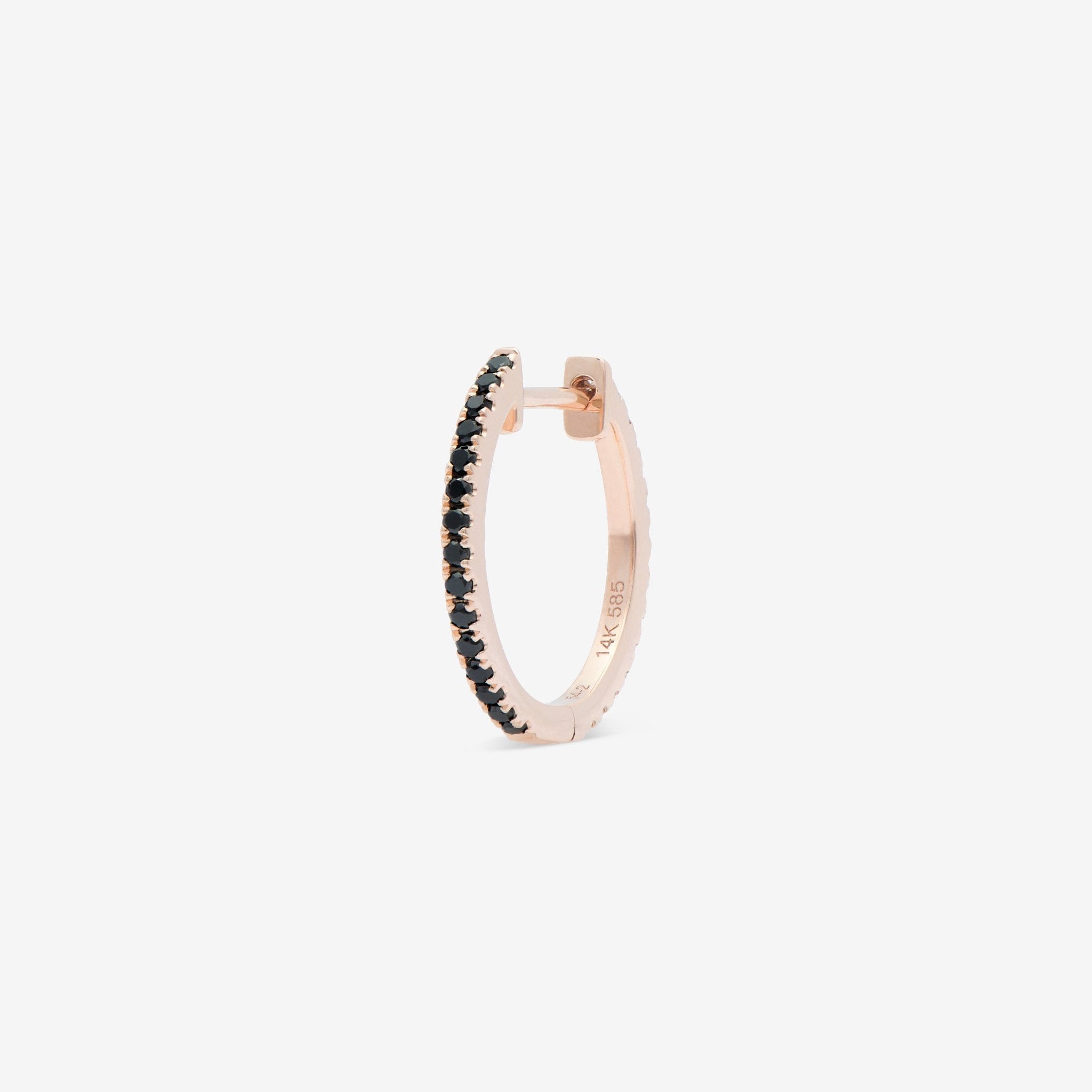 HOOP BLACK/WHITE DIAMOND & ROSE GOLD - 14mm made by ENNUI