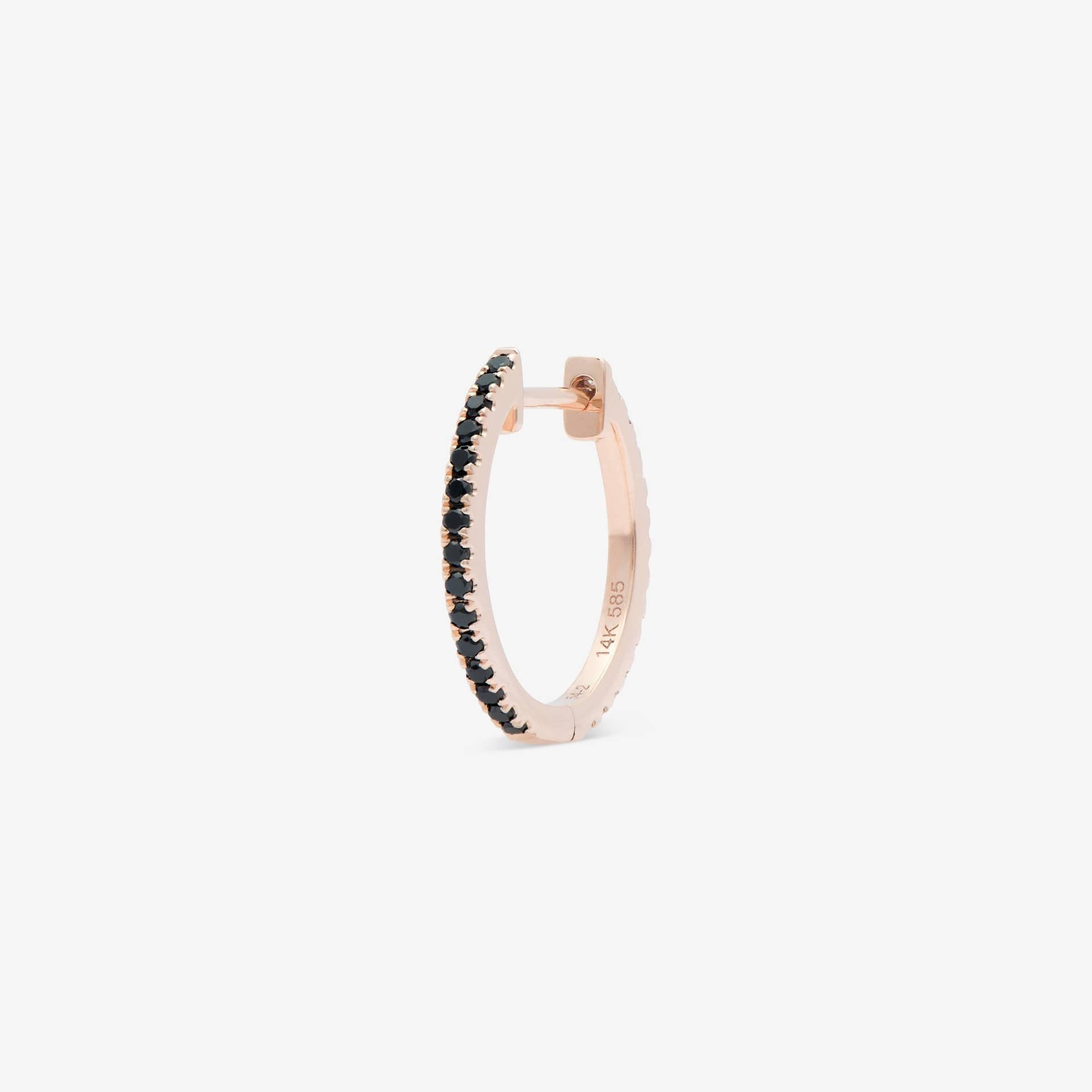 HOOP BLACK/WHITE DIAMOND & ROSE GOLD - 14mm made by ENNUI