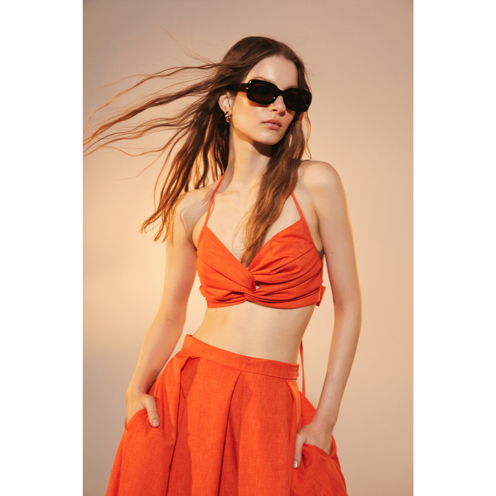 June Top in Spicy Orange in Orange made by Nazli Ceren