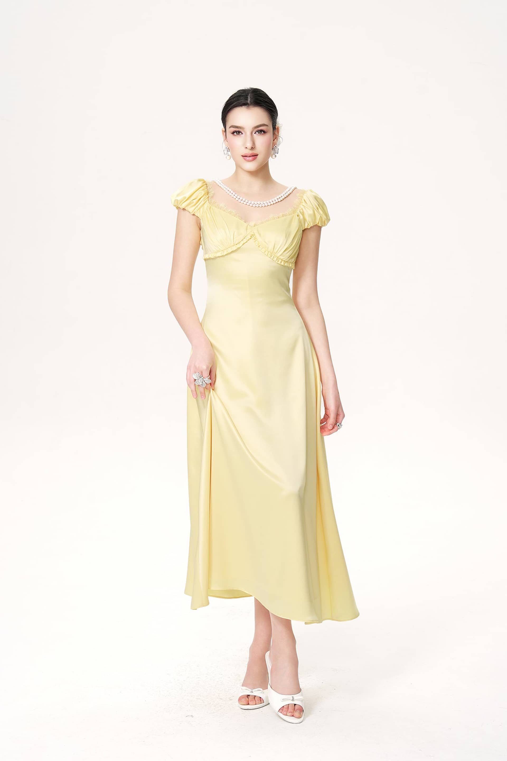 Elara Dress (Yellow) made by Nana Jacqueline