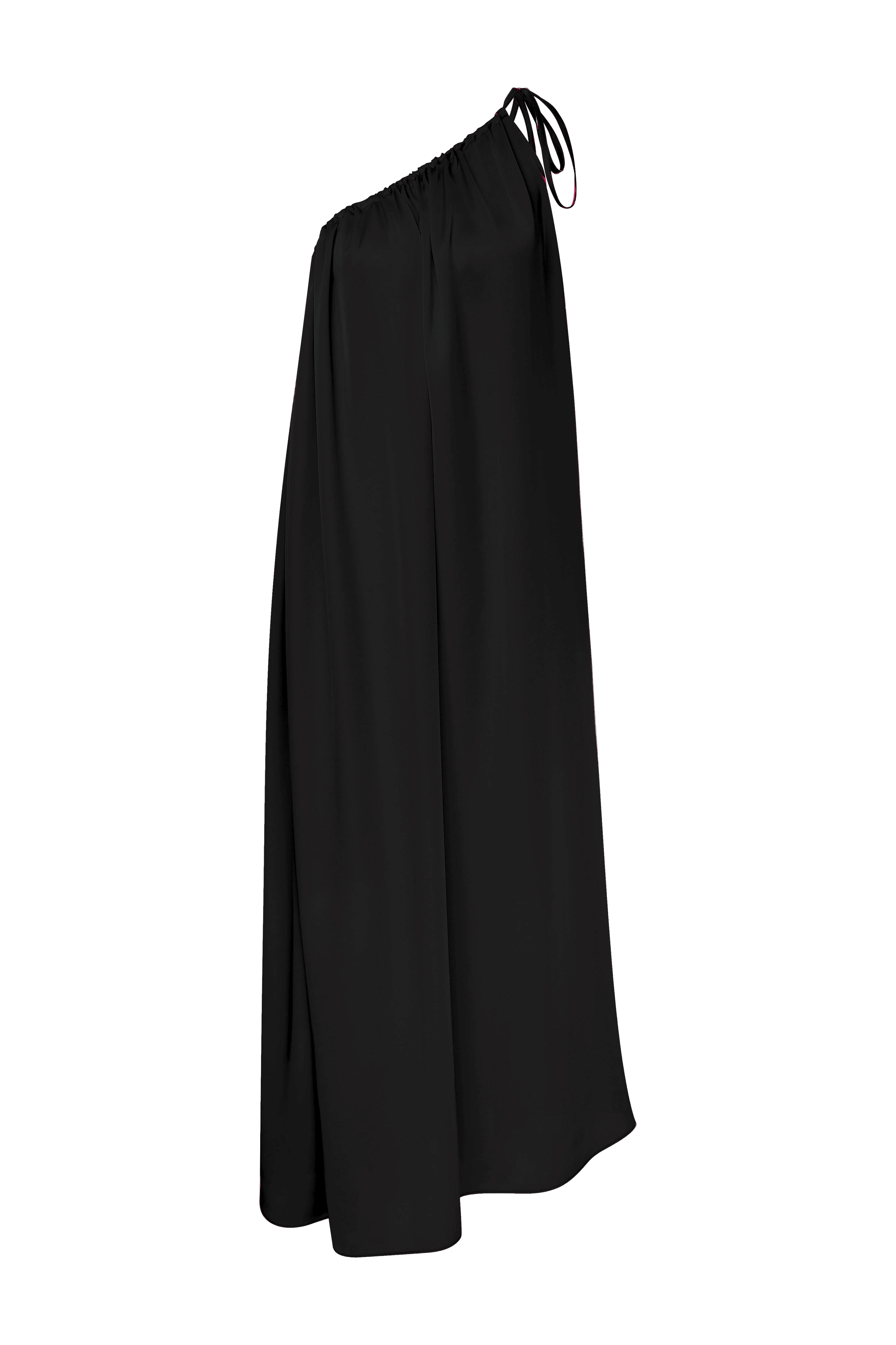 Chrissy One-Shoulder Maxi Dress in Black made by Nazli Ceren