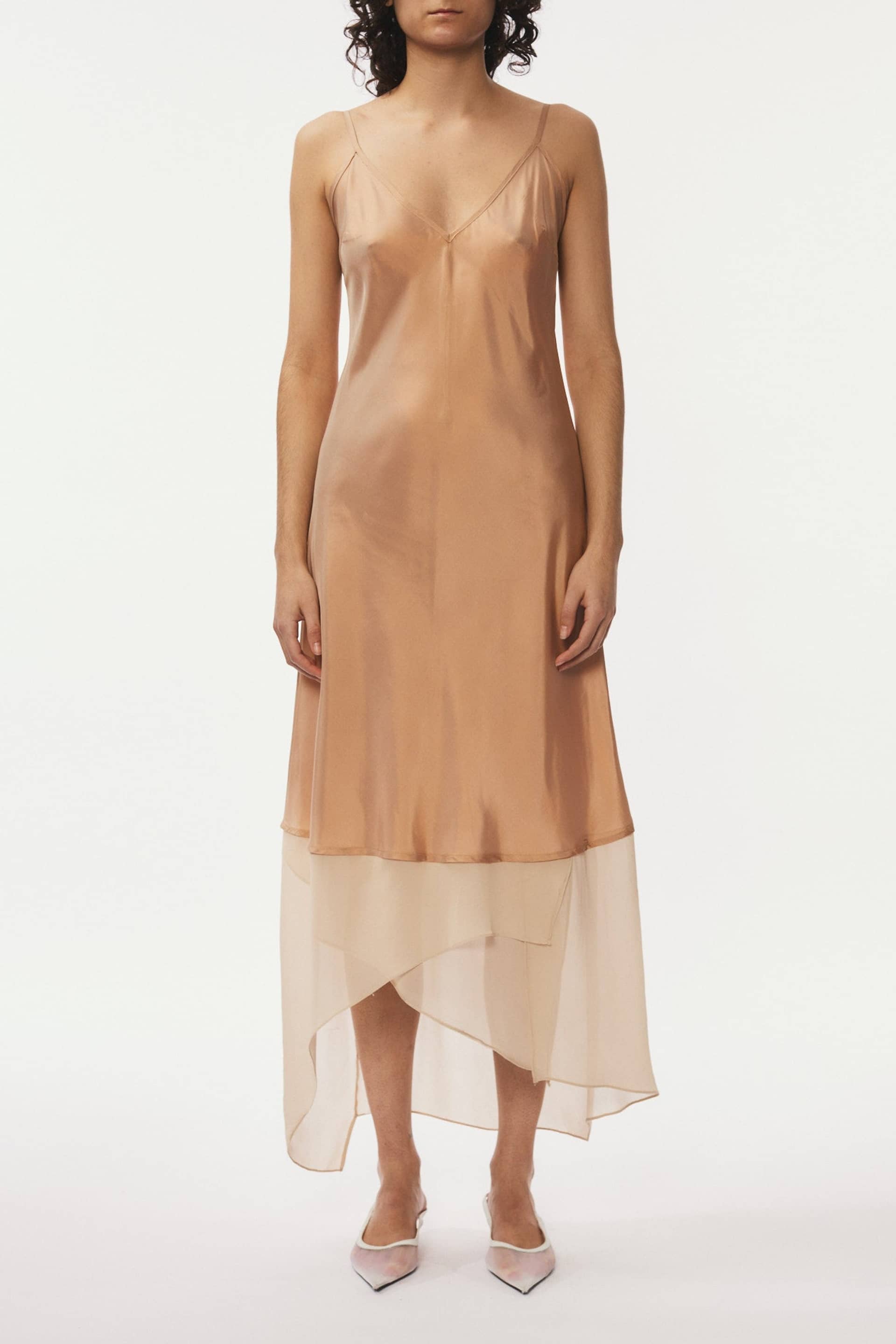 Strap Dress Elongated - Beige made by Gemme Collective