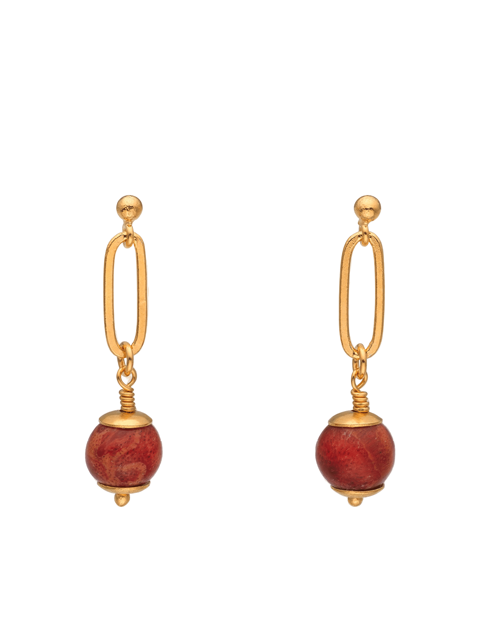 Coral Fireball Earrings made by Eva Remenyi