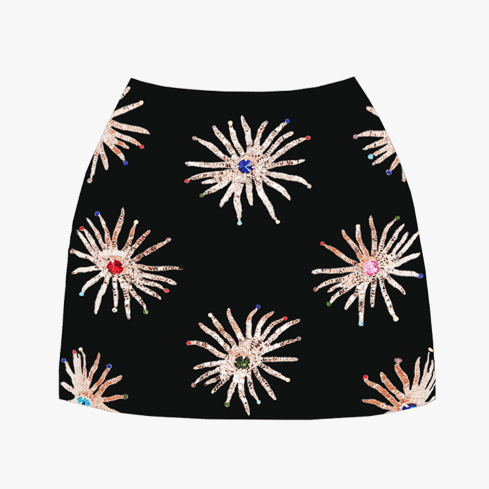 Callie Co-ord Luxe Mini Skirt Black in Black made by Oceanus Swimwear