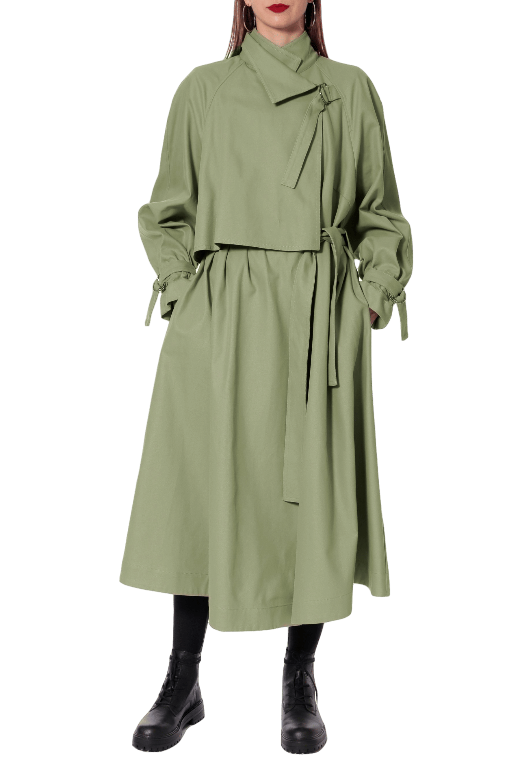 Trench Rosemary Sage Green made by HALEWSKI