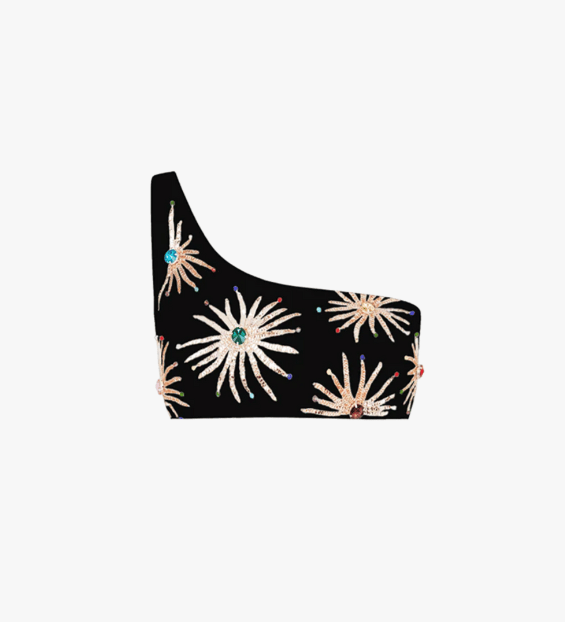 Callie Co-ord One Shoulder Black Top in Black made by Oceanus Swimwear