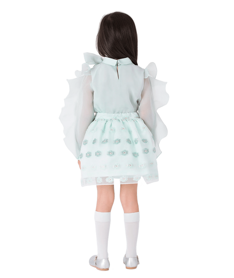 Jacquard Flowers Girls Outfit | 2 Pieces made by Mama Luma