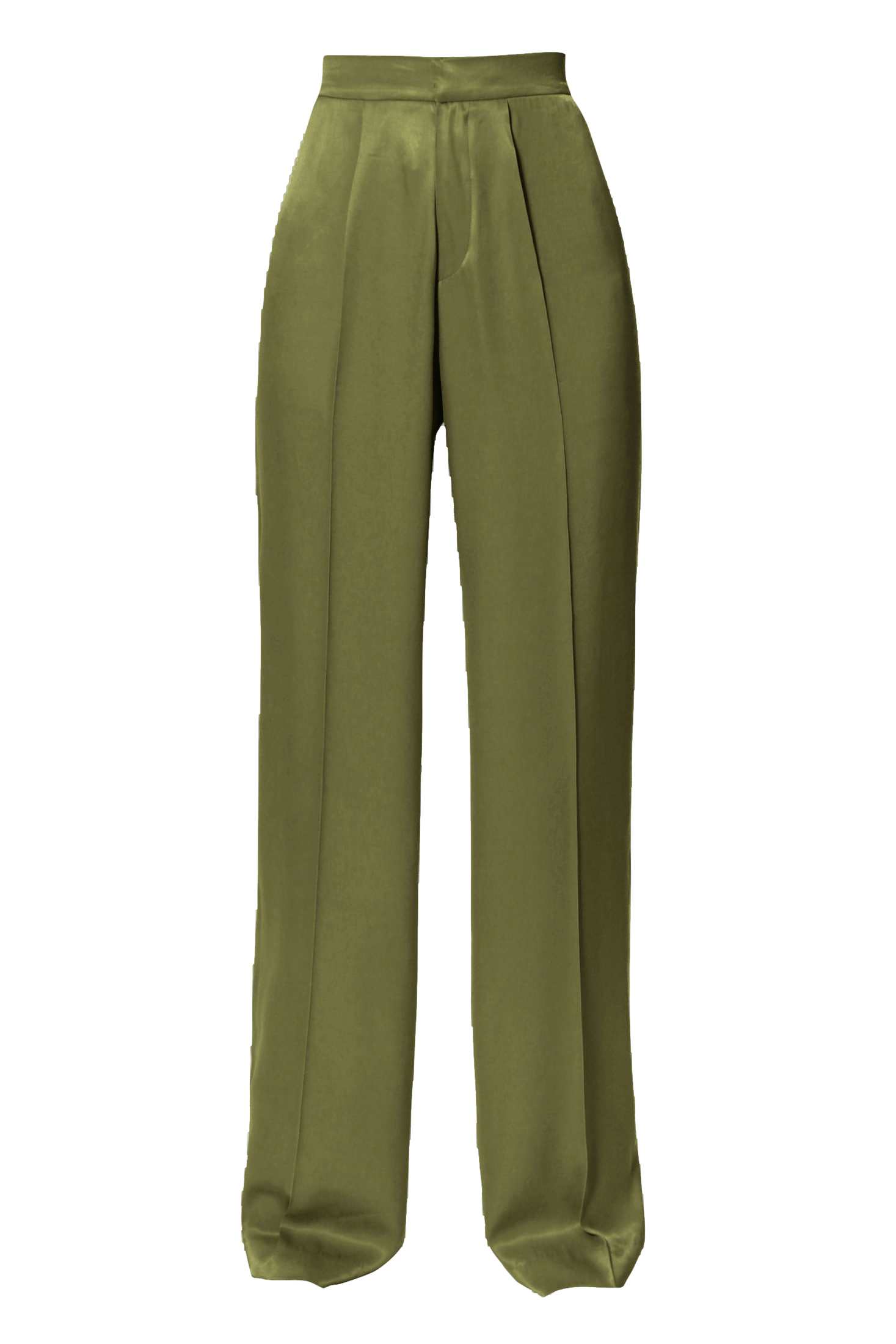 Trousers Jessie Satin Olive Branch made by HALEWSKI