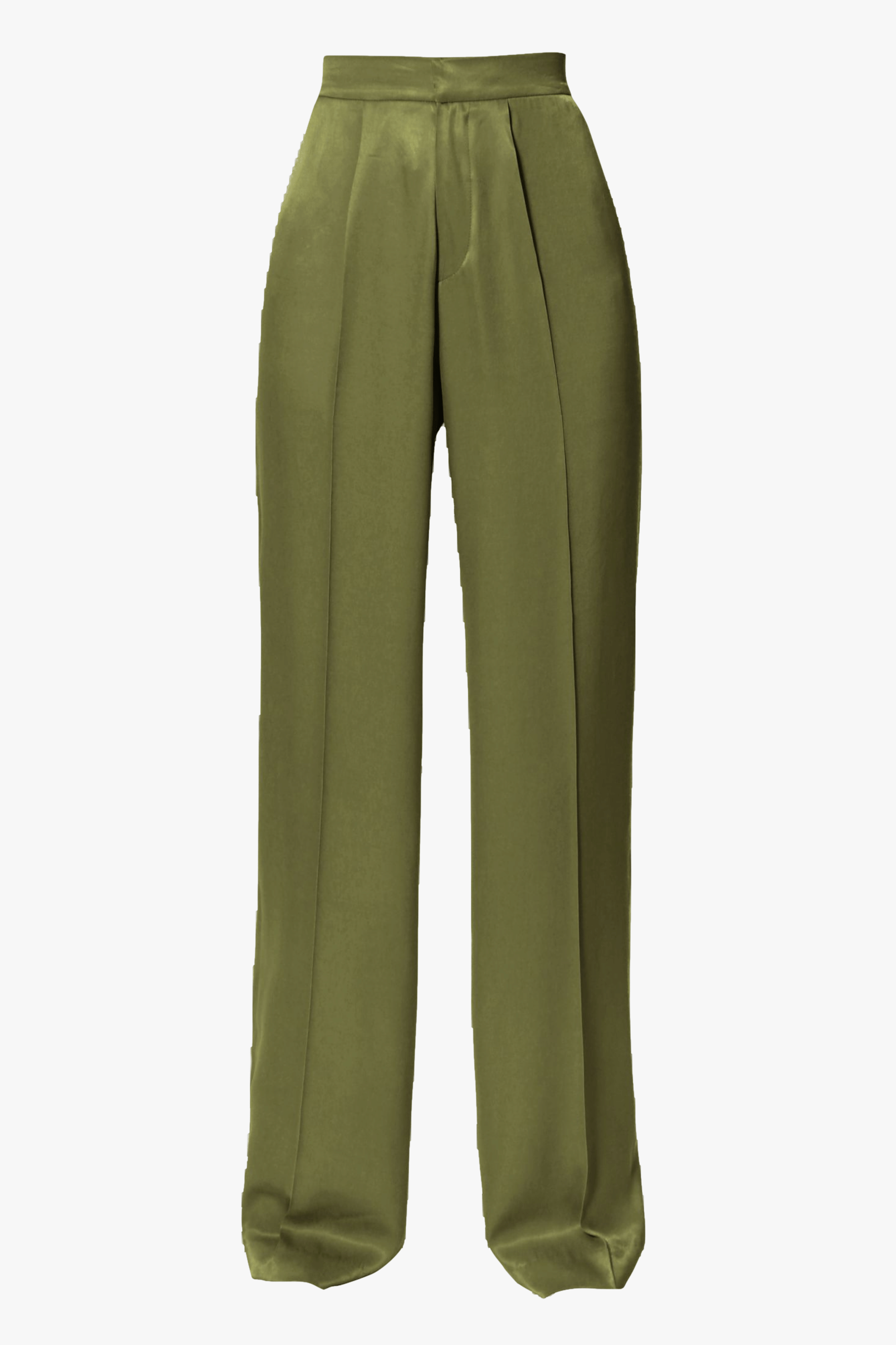 Trousers Jessie Satin Olive Branch made by HALEWSKI