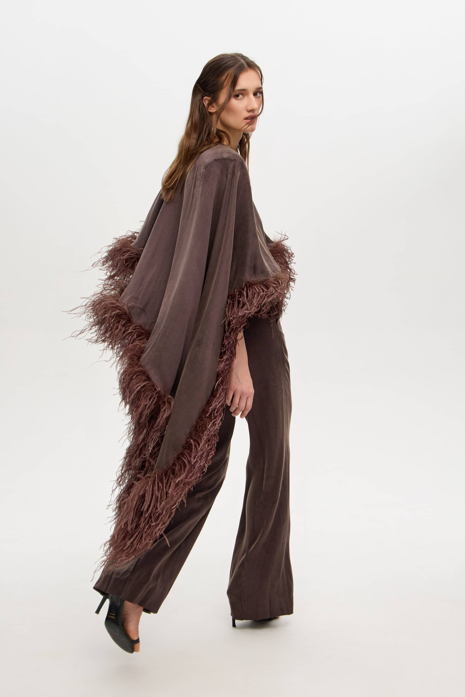 Nika Feather Poncho made by Gasanova