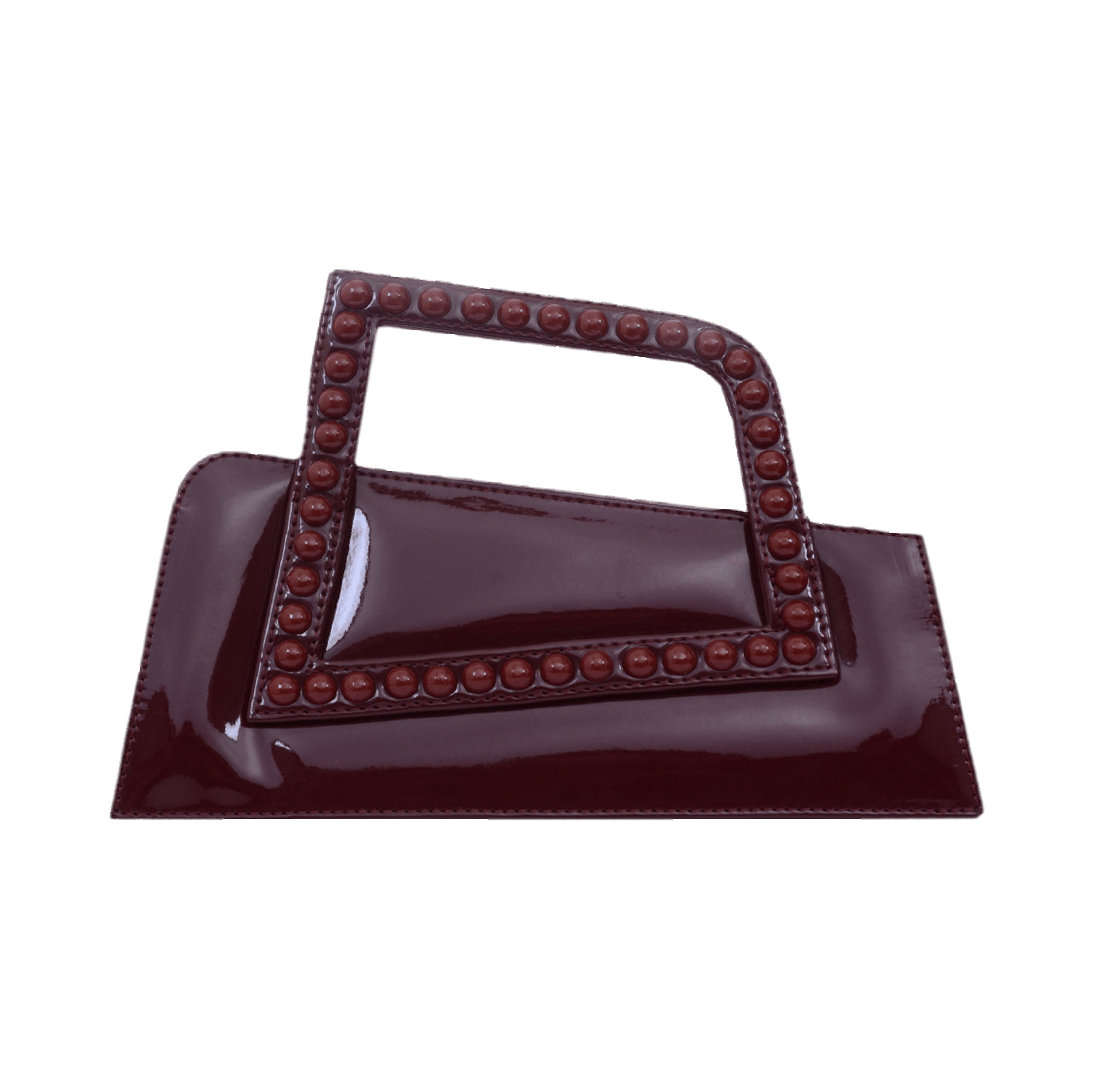 Jalila - Patent Burgundy - Top Handle Bag made by ALIEL