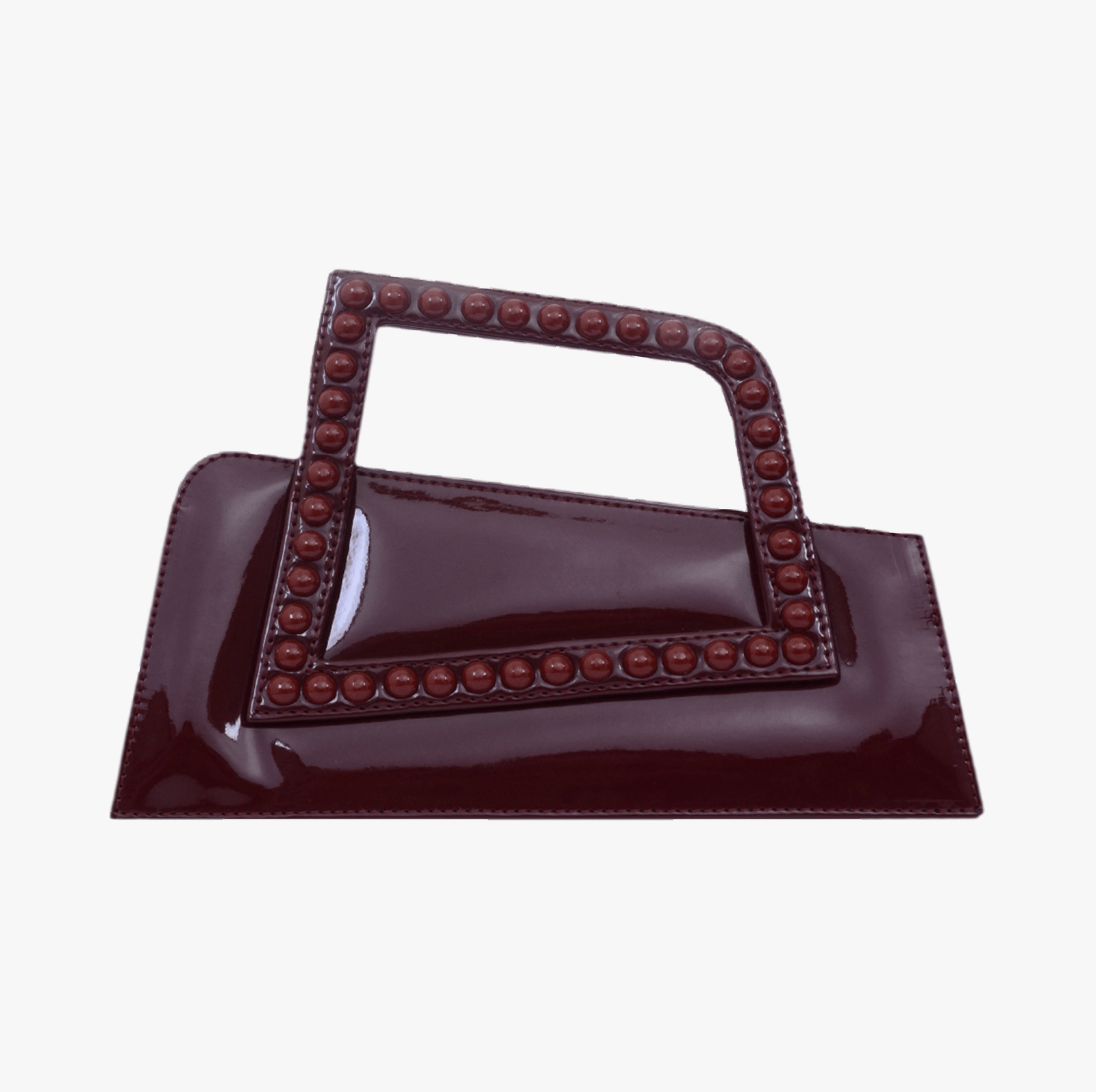 Jalila - Patent Burgundy - Top Handle Bag made by ALIEL