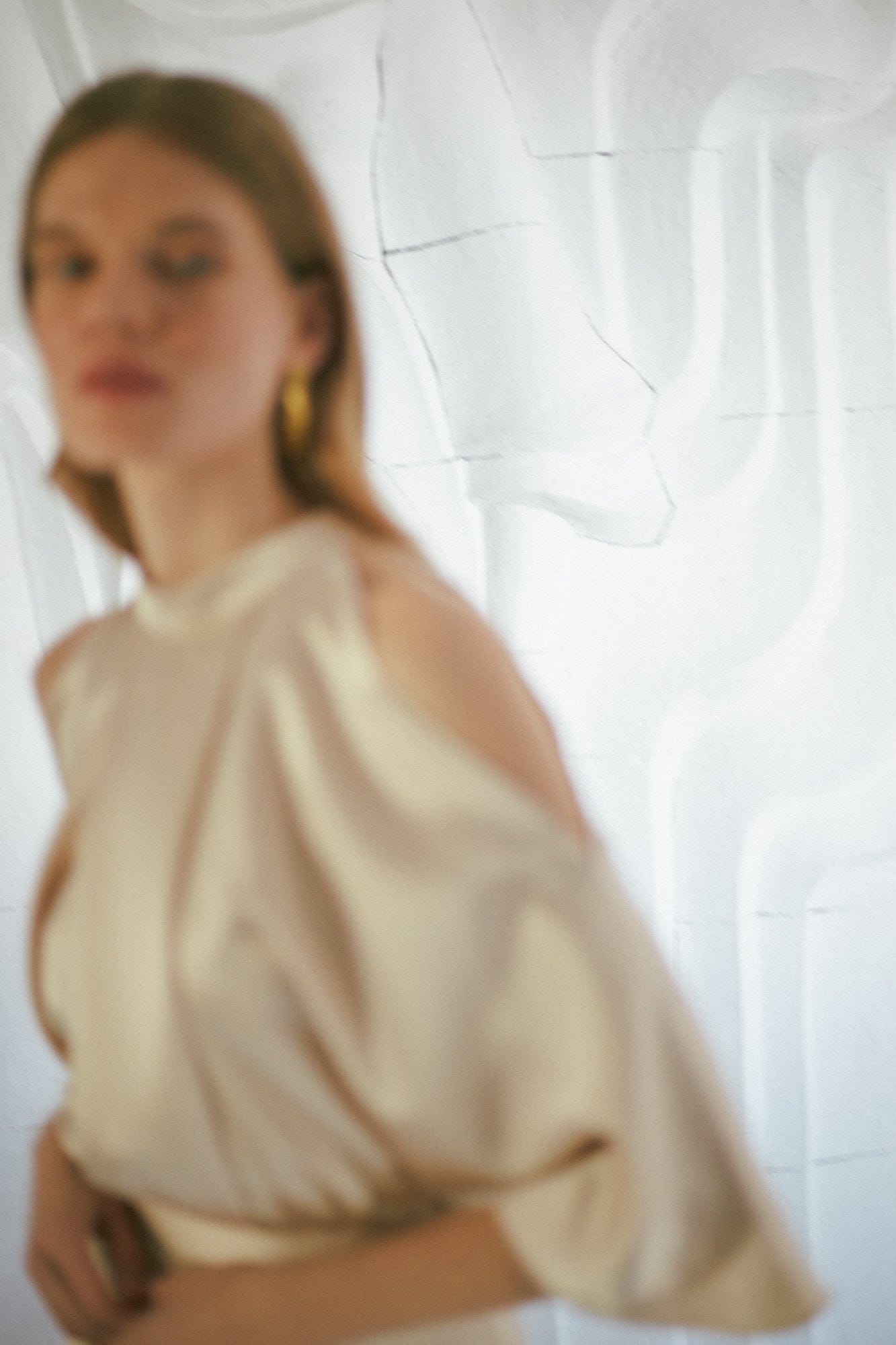 DEVA champagne cold shoulder maxi dress made by UNDRESS