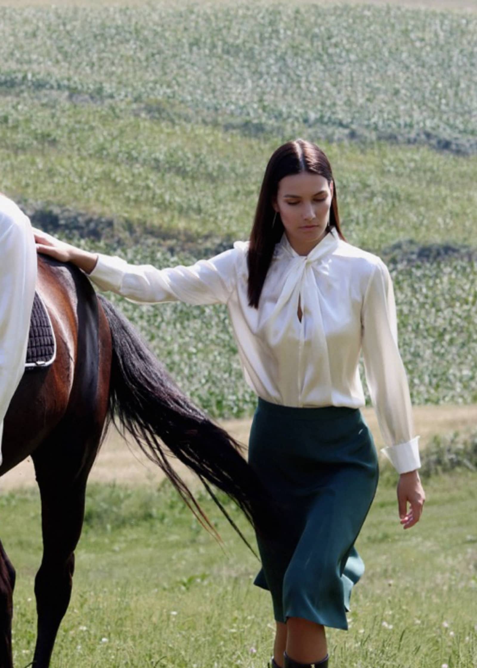 Twist Blouse Denni Silk Ivory made by Vesna W