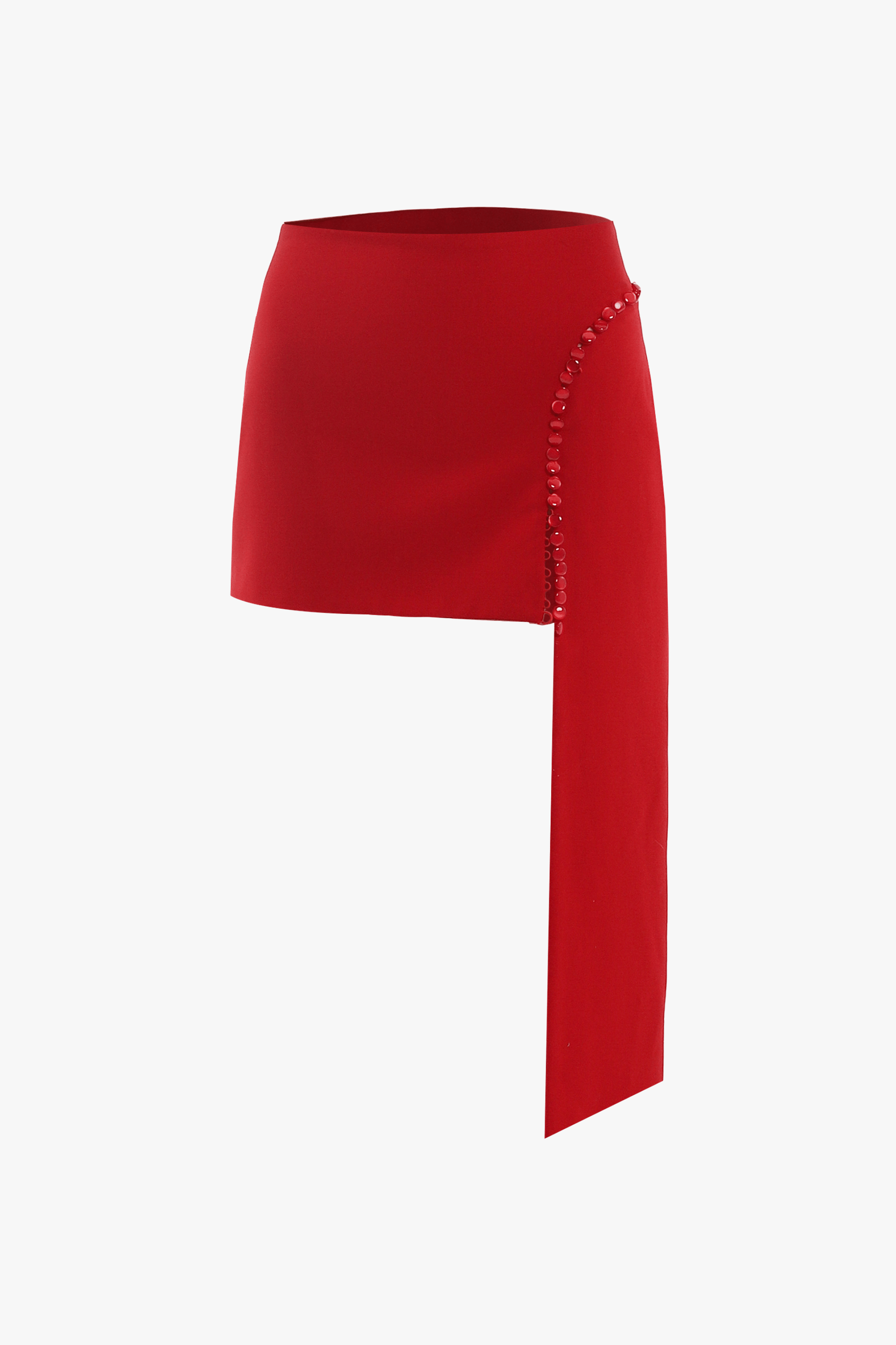 Red button mini skirt made by Compte Spain
