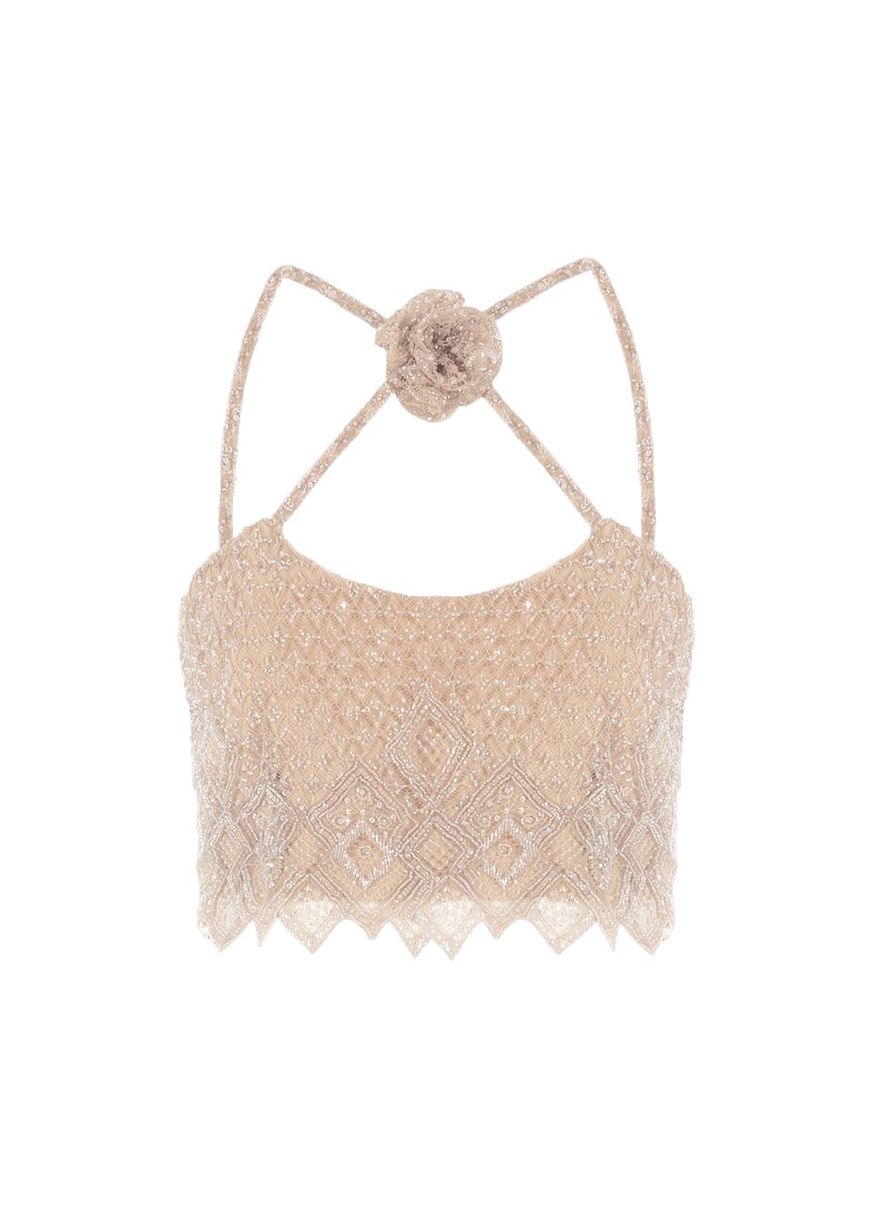 Gold embellished lace top made by Monika Dimova