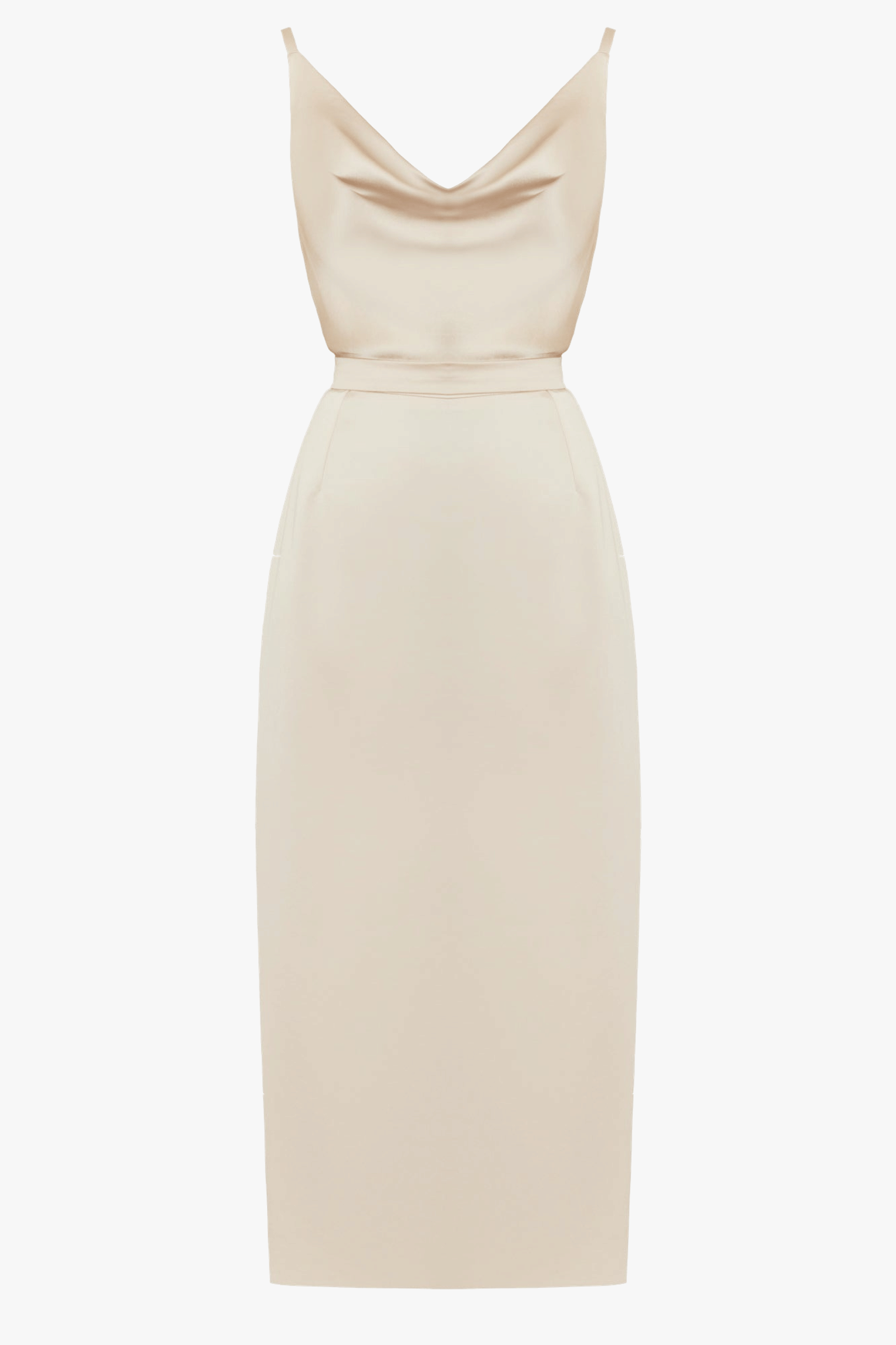 KAMEA champagne satin cocktail dress made by UNDRESS