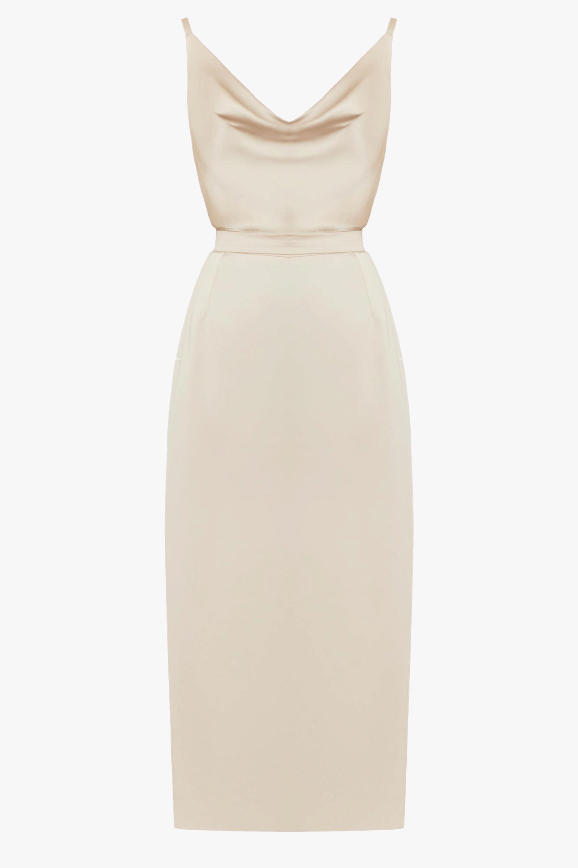 KAMEA champagne satin cocktail dress made by UNDRESS