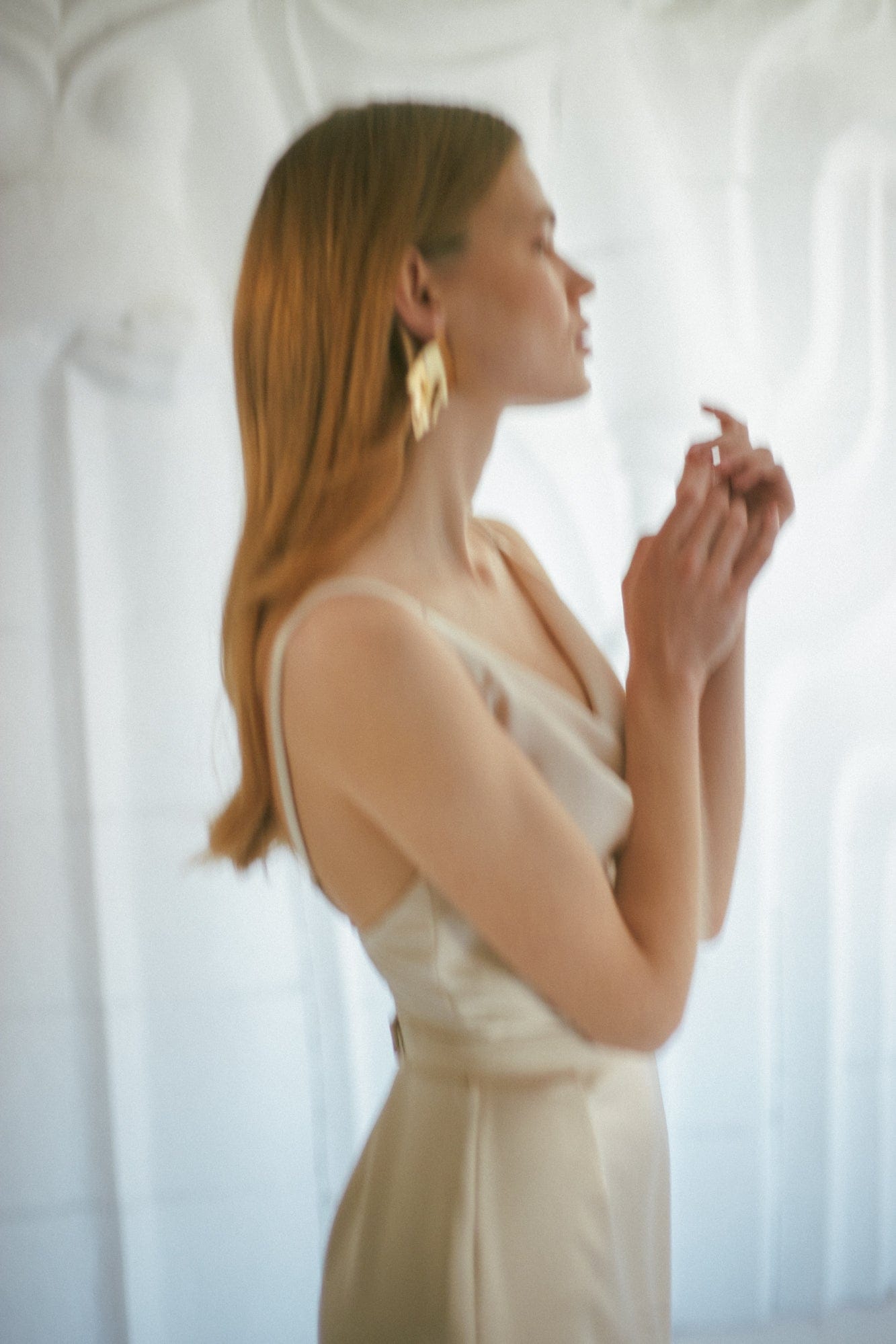 KAMEA champagne satin cocktail dress made by UNDRESS