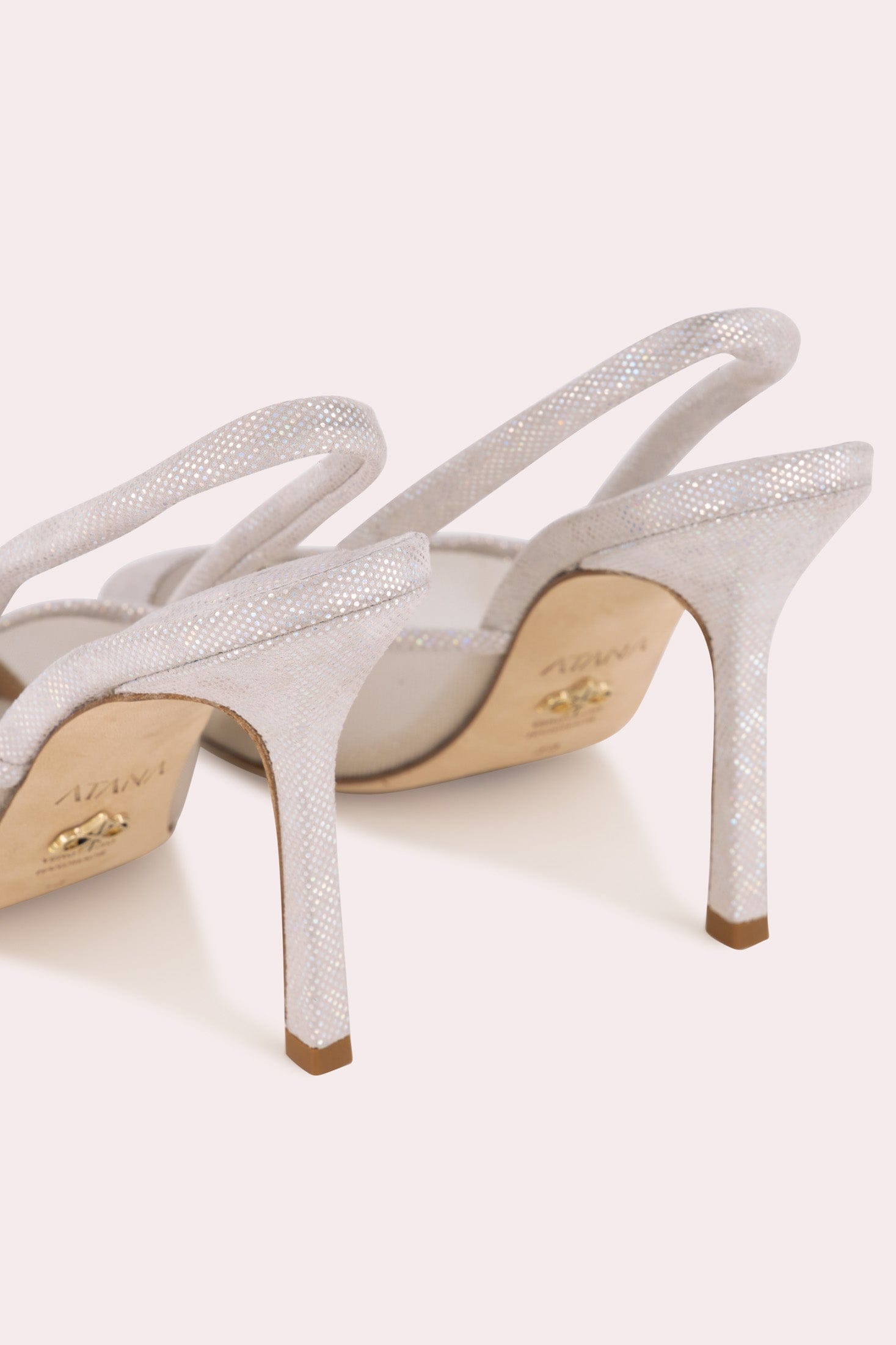 Mesh Sling 95 Disco Suede in Silver made by ATANA