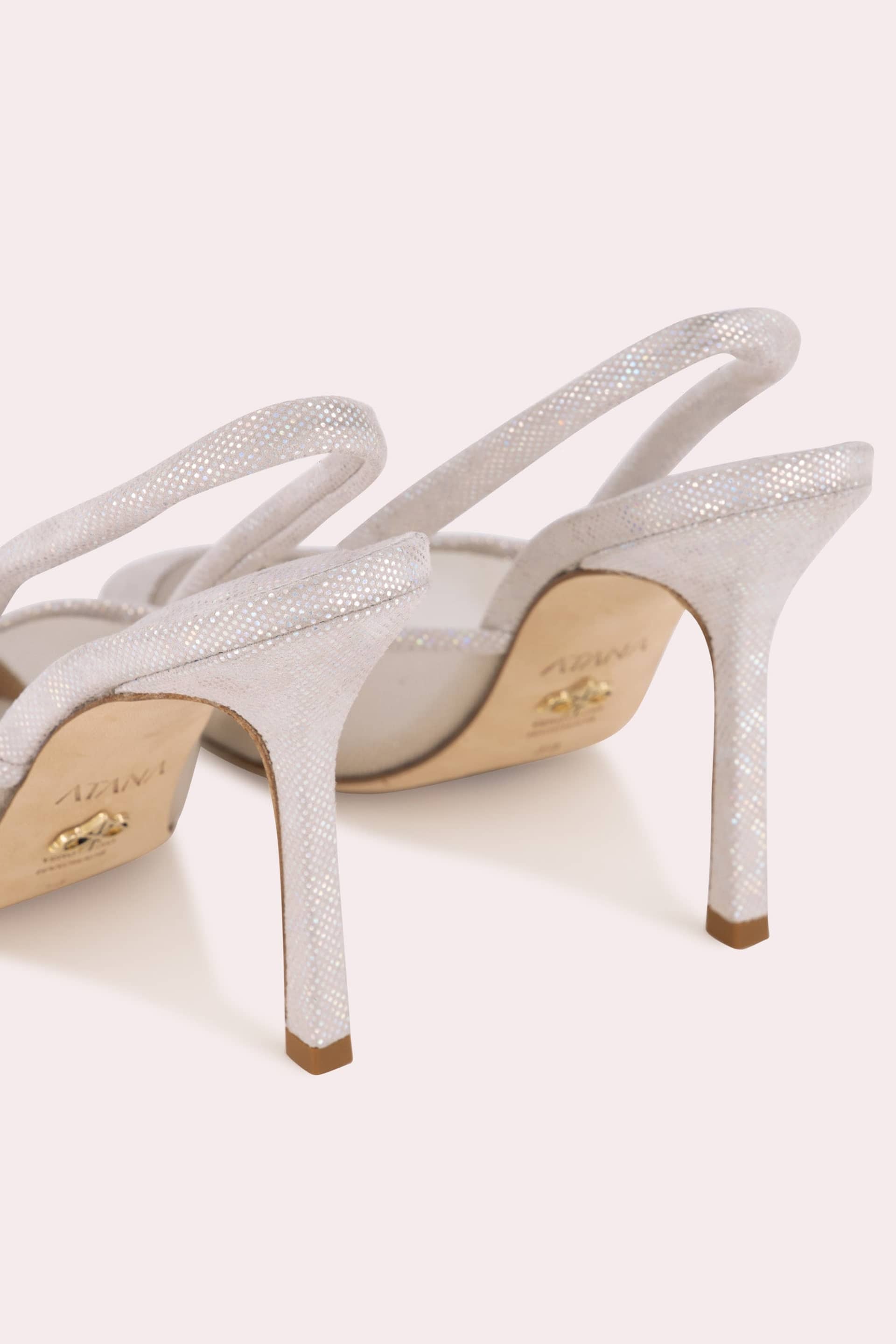 Mesh Sling 95 Disco Suede in Silver made by ATANA