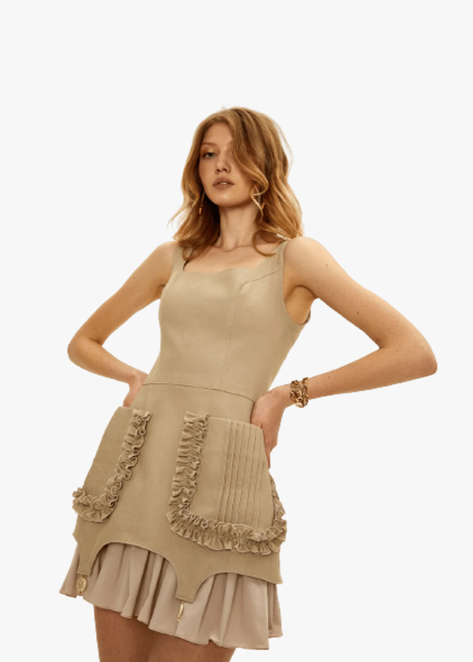 Beige Romantic Dress made by Guranda