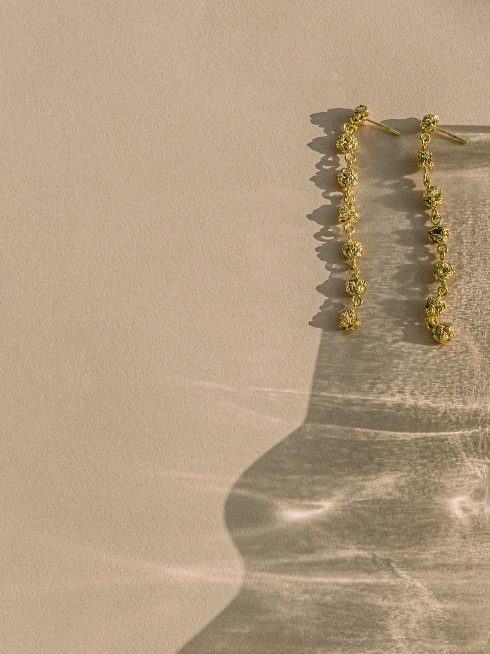 Archaic Long Earrings Gold in Gold made by Eva Remenyi