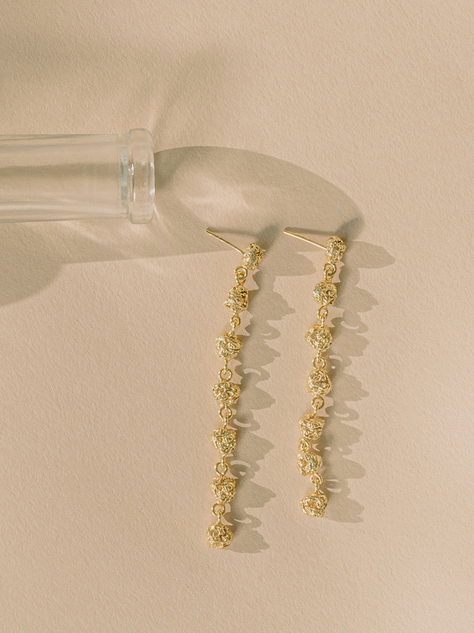 Archaic Long Earrings Gold in Gold made by Eva Remenyi