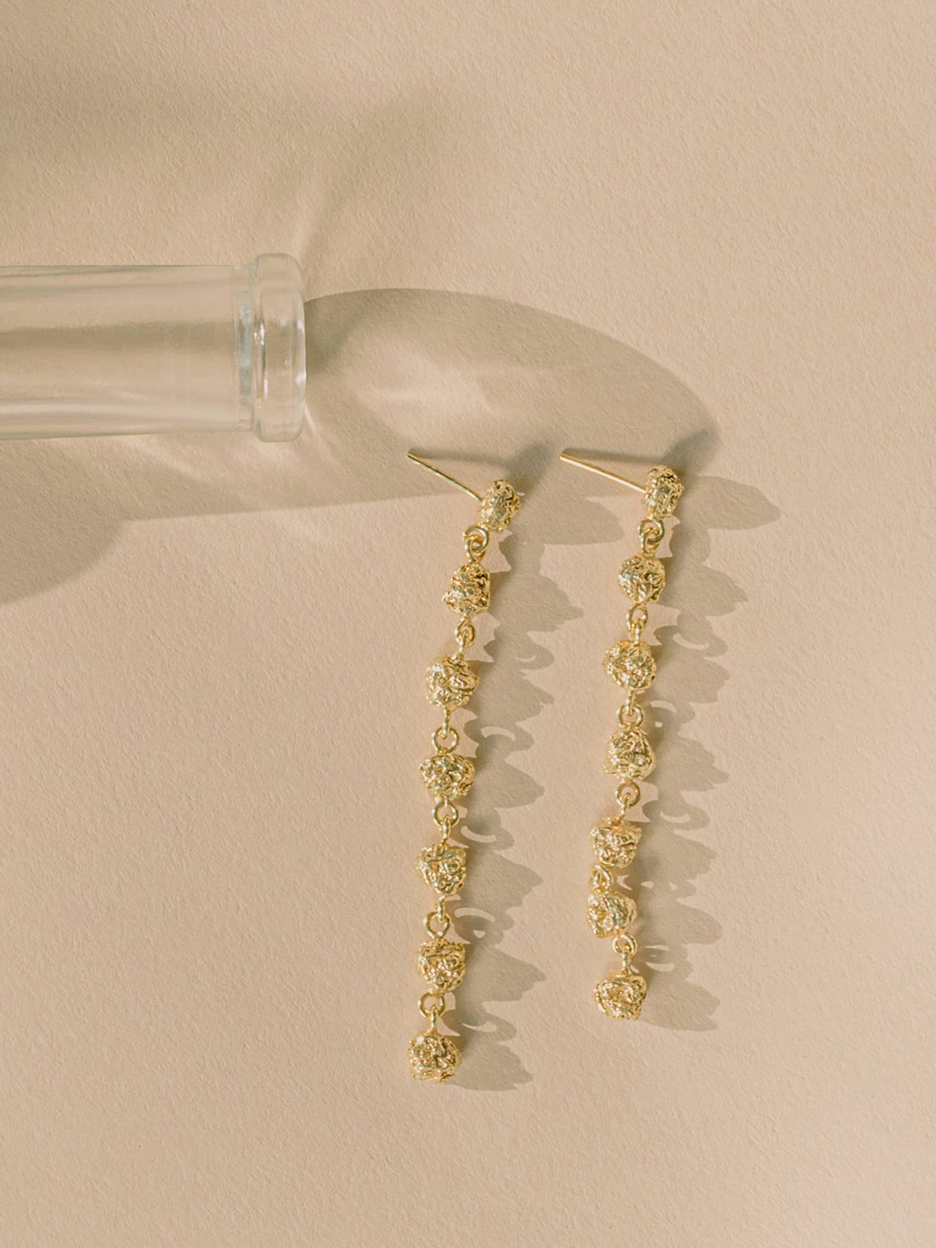 Archaic Long Earrings Gold in Gold made by Eva Remenyi