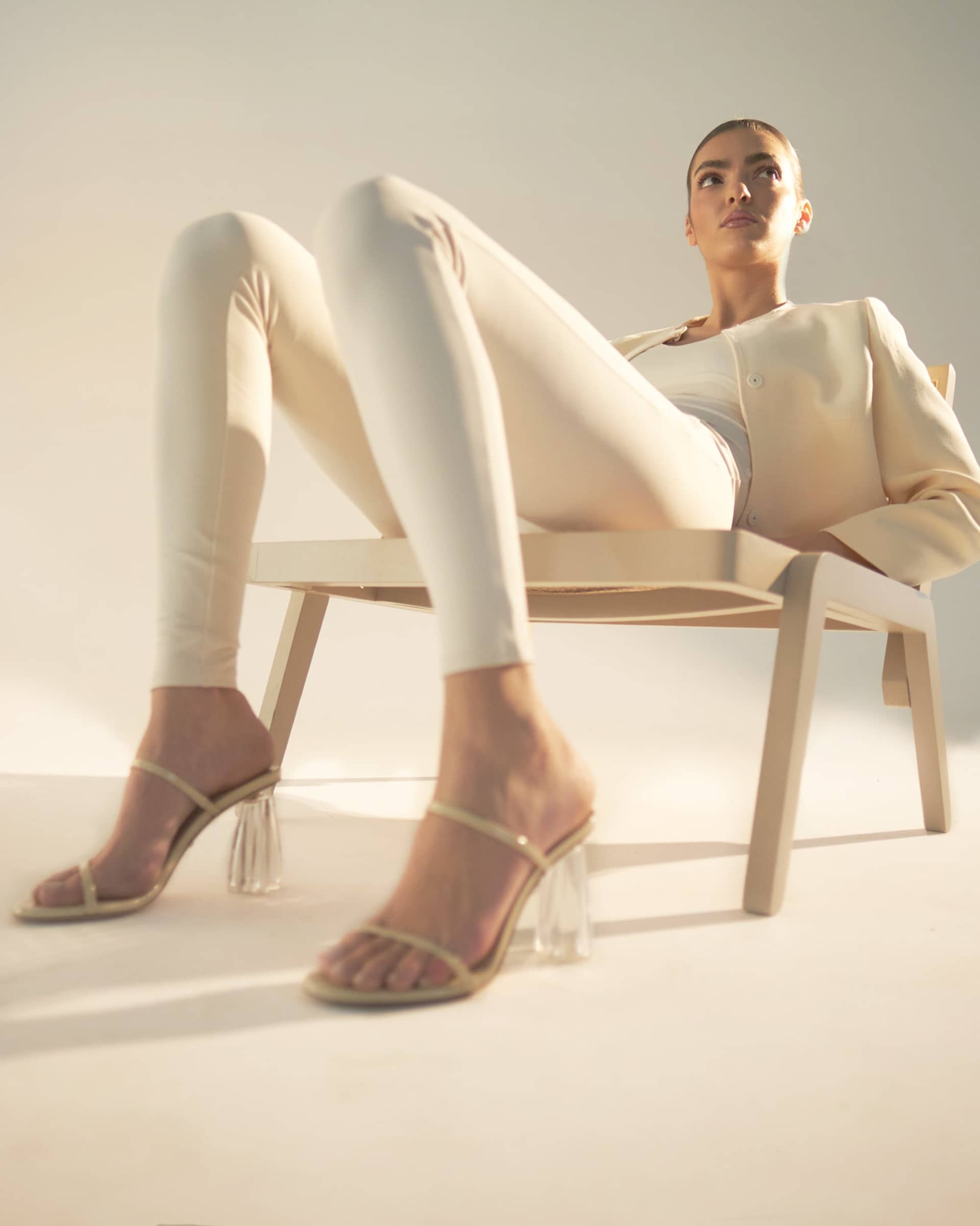 Fiorellini Glass Heel 95 Beige Patent made by ATANA