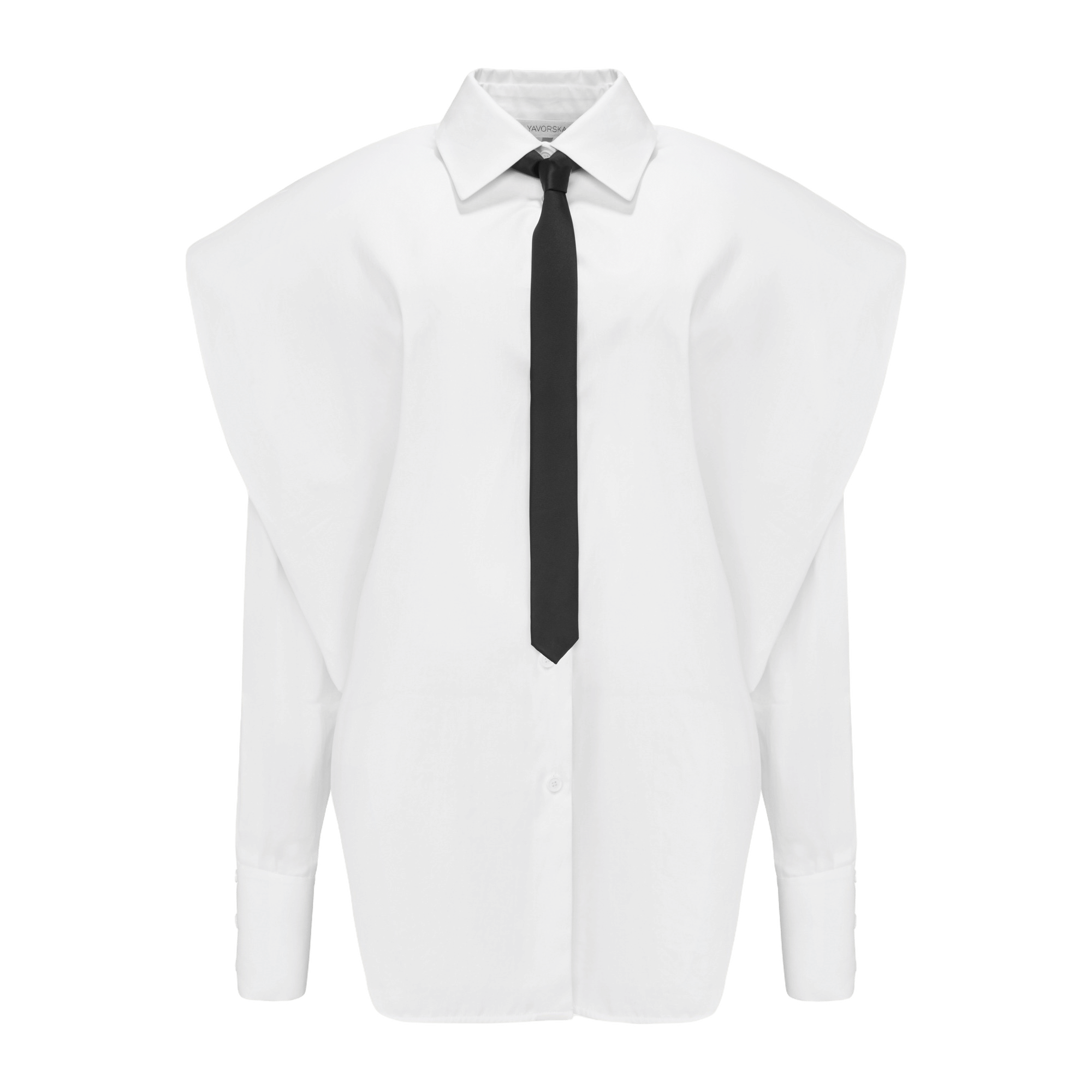 Shirt With Wide Shoulders White made by YAVORSKA
