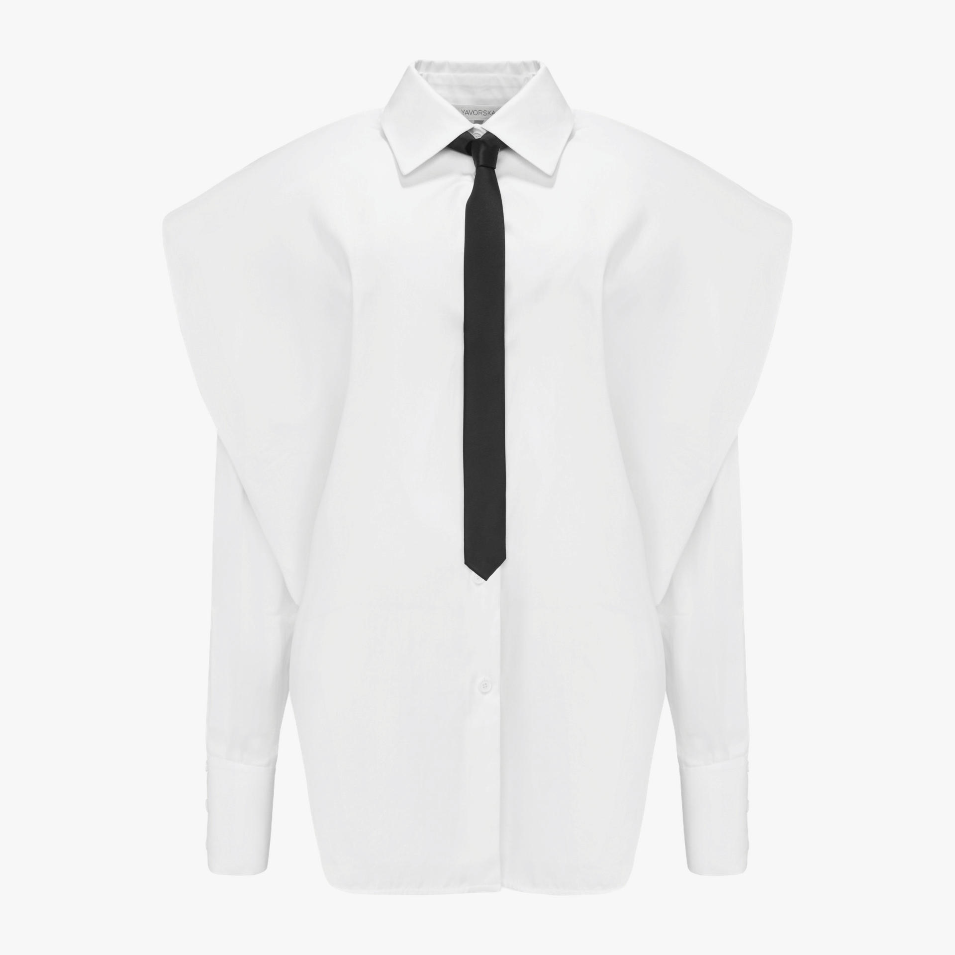 Shirt With Wide Shoulders White made by YAVORSKA