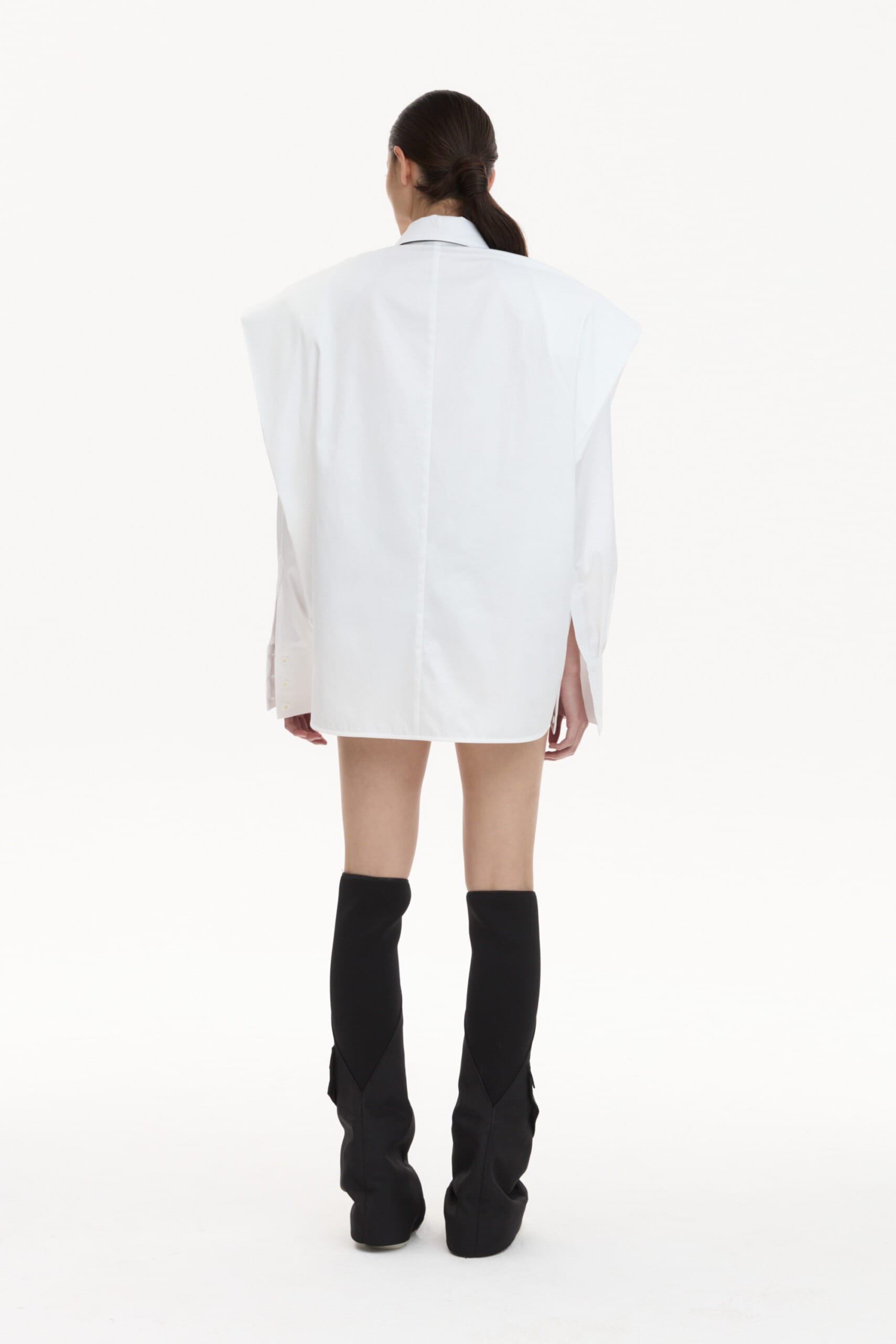 Shirt With Wide Shoulders White made by YAVORSKA