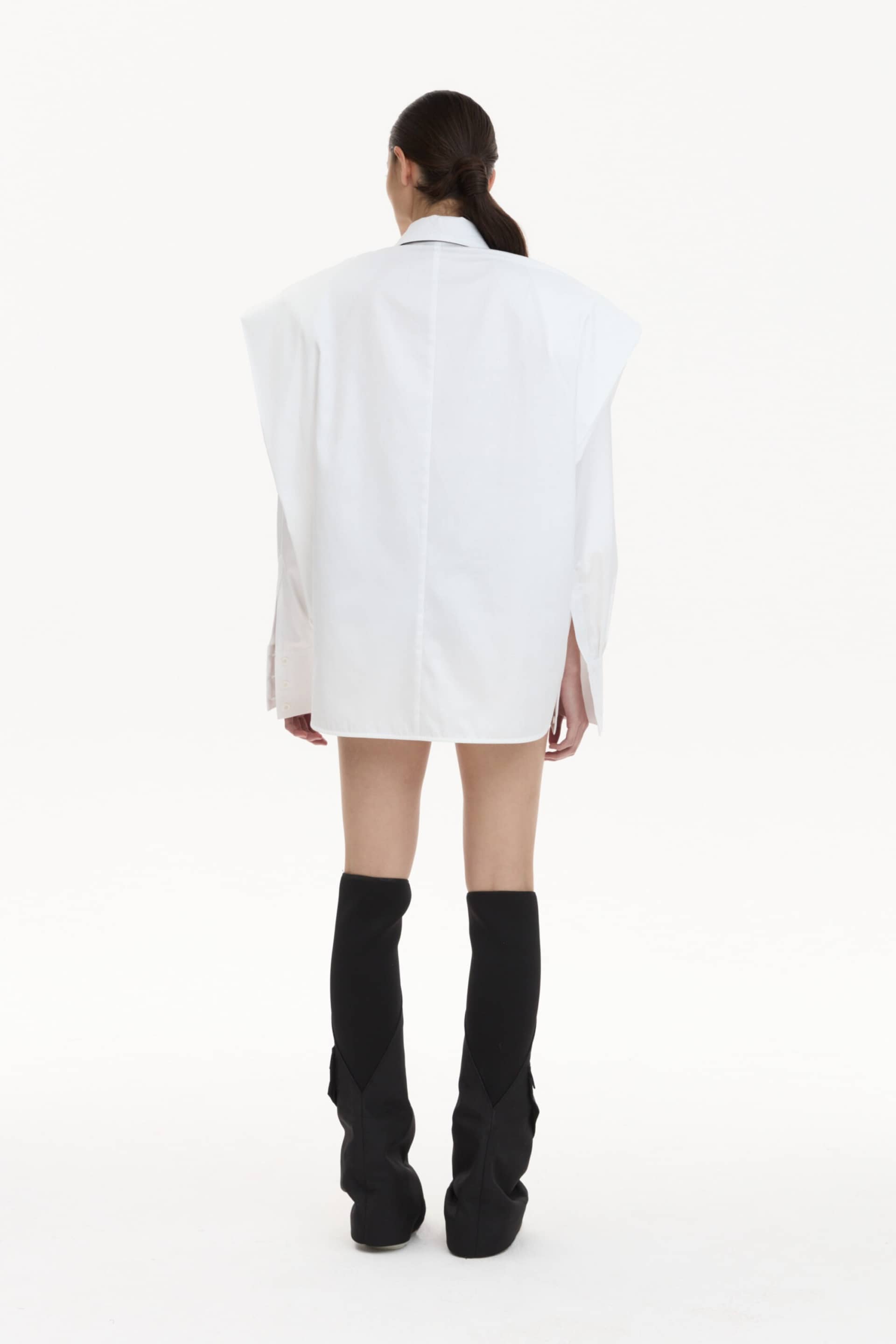 Shirt With Wide Shoulders White made by YAVORSKA