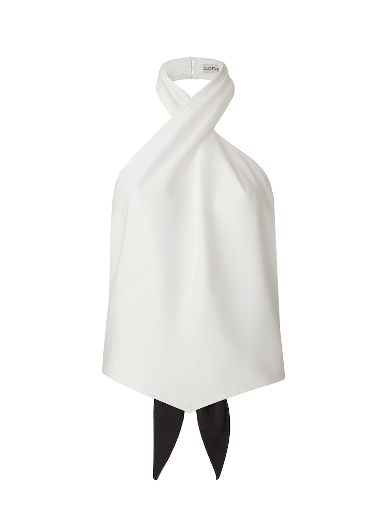 Satin Halterneck Top Black made by CLOEYS