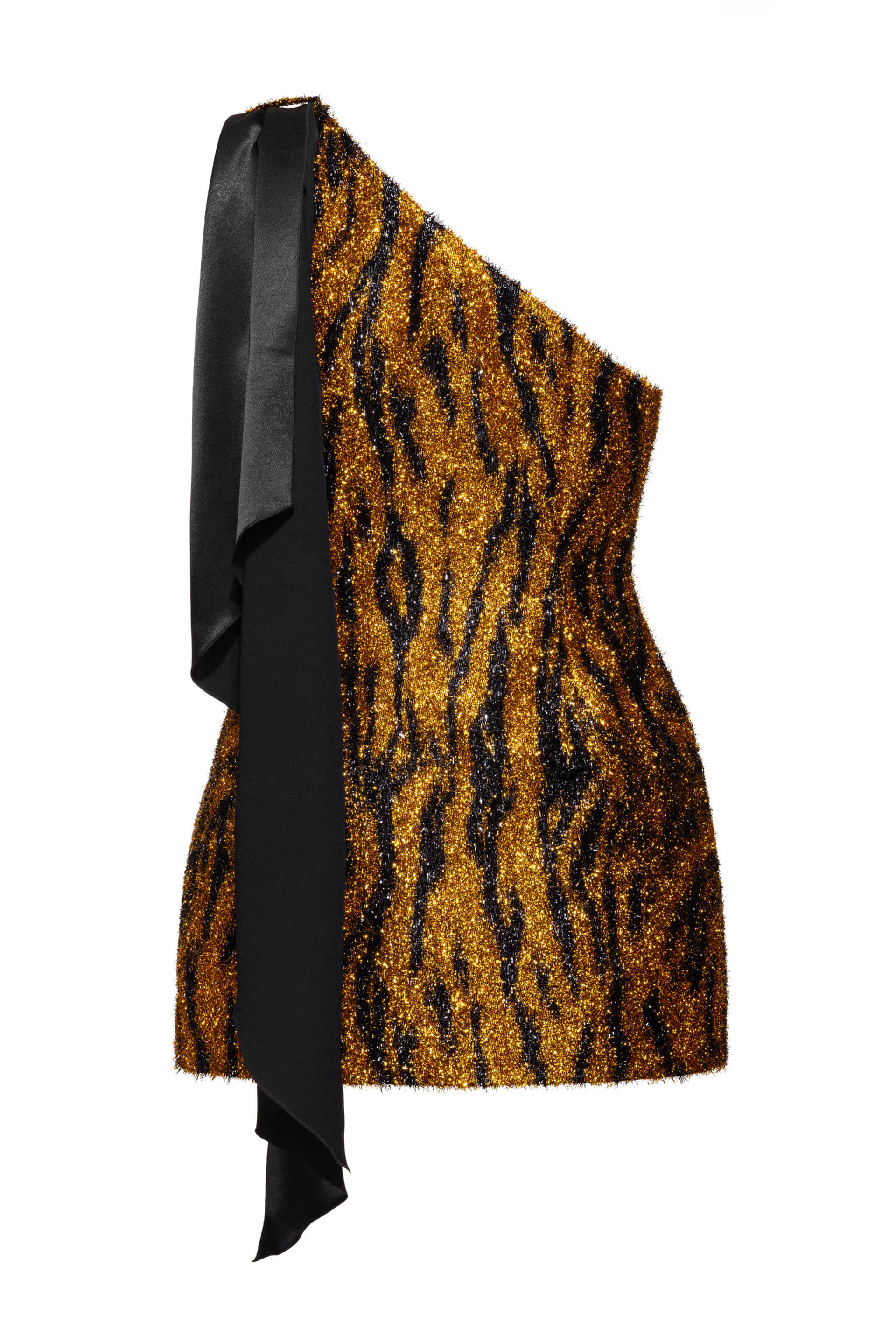 Fuzzy One Shoulder Mini Dress made by Maria Kokhia