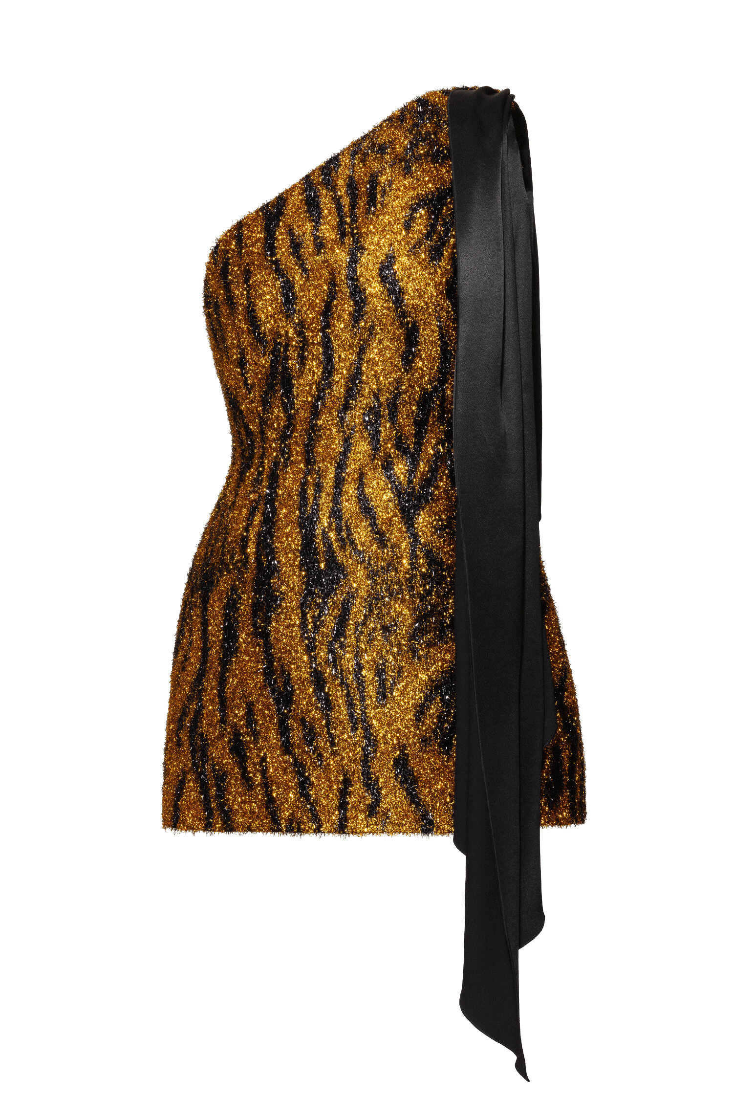 Fuzzy One Shoulder Mini Dress made by Maria Kokhia