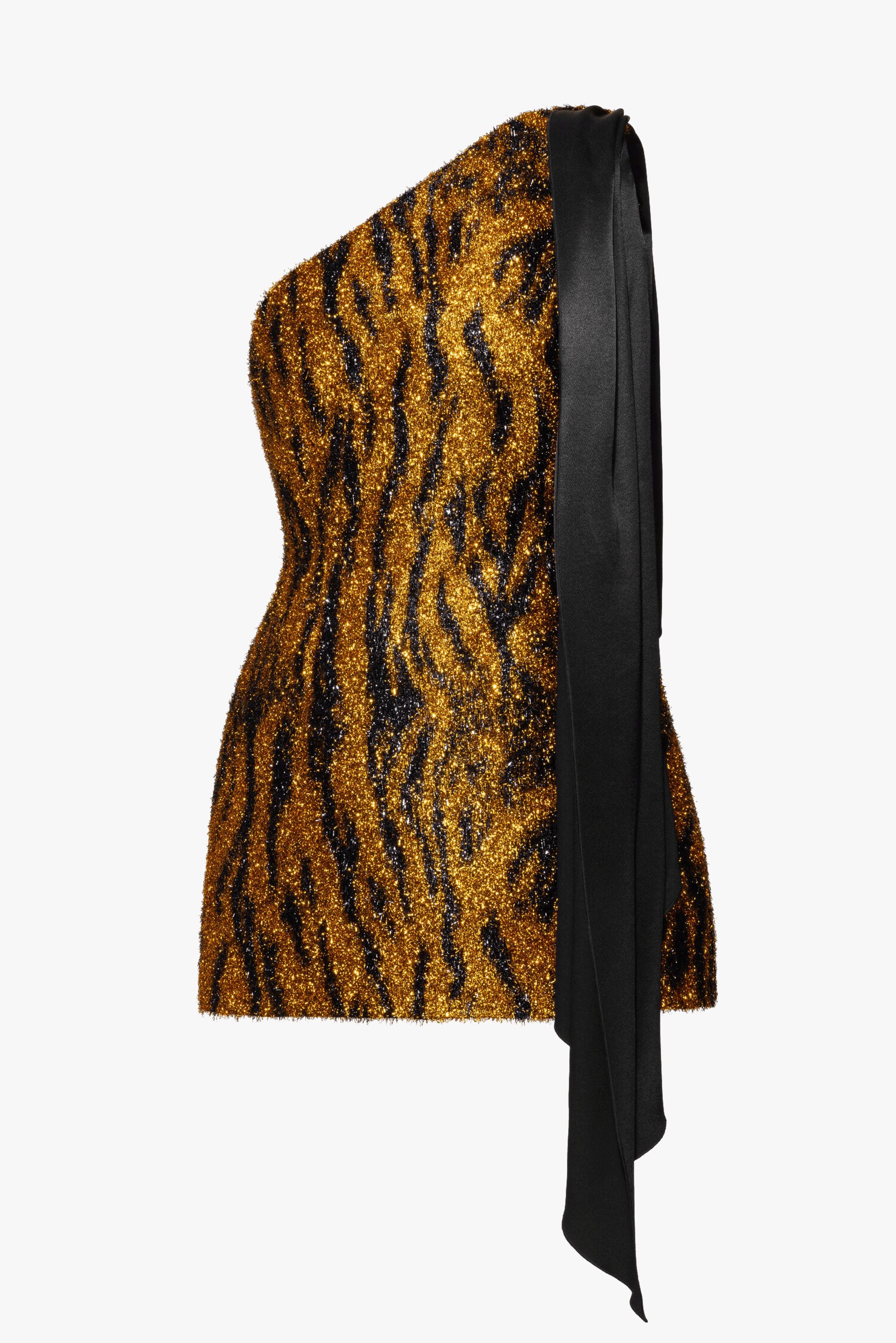 Fuzzy One Shoulder Mini Dress made by Maria Kokhia