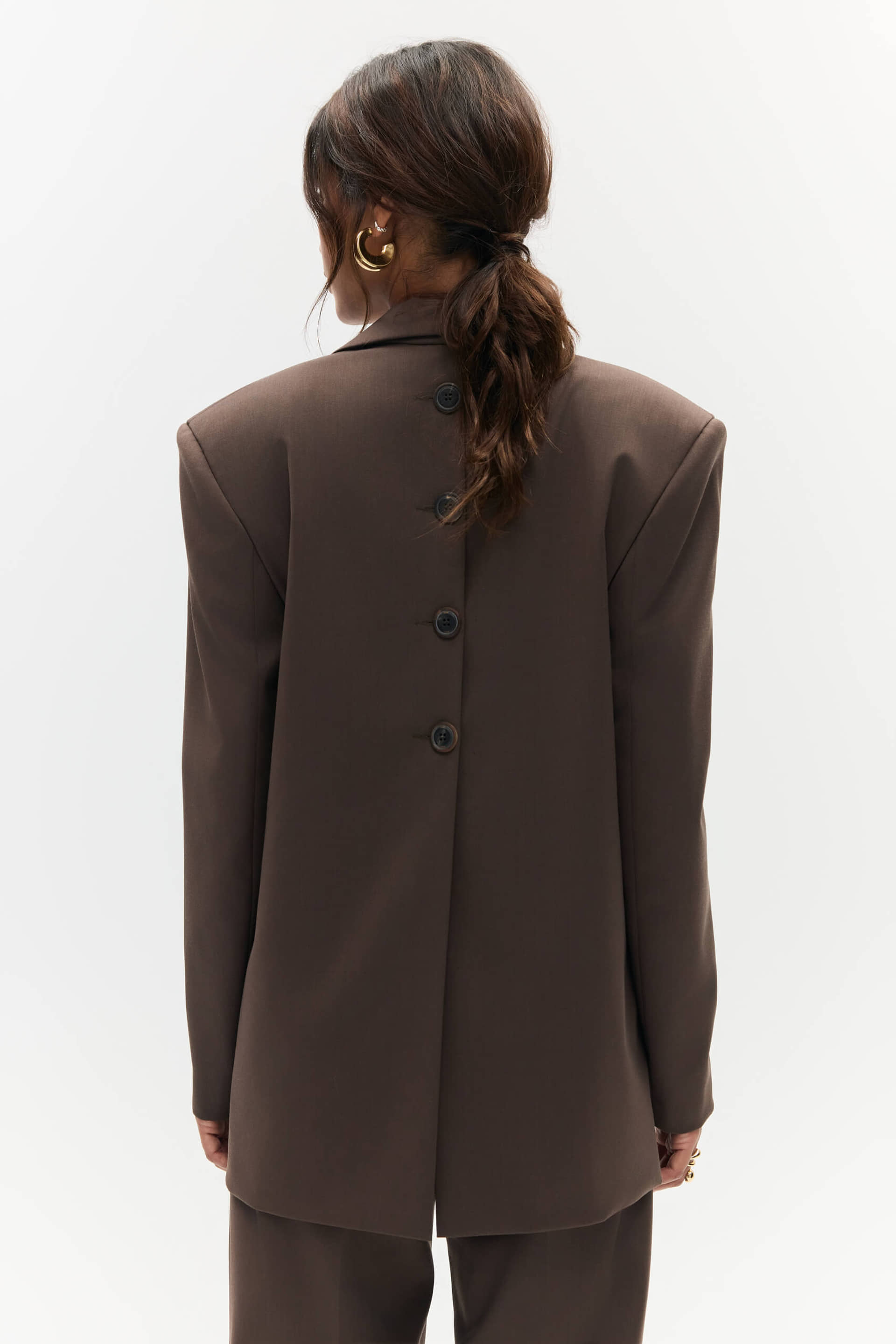 Oversized blazer with buttons made by BENU Studio