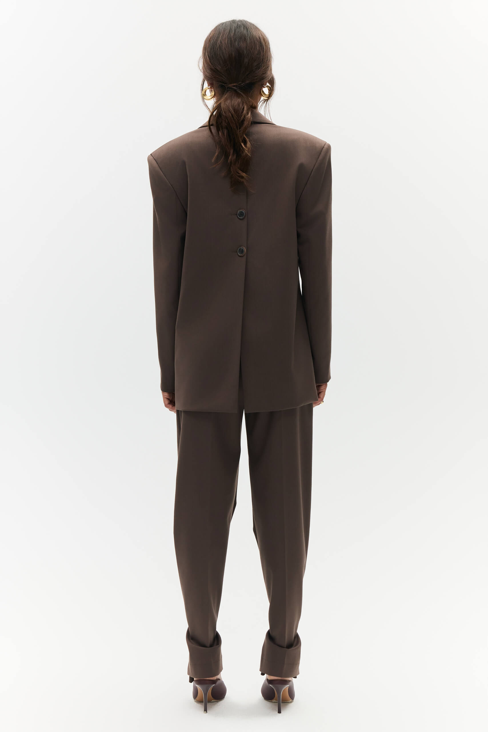 Oversized blazer with buttons made by BENU Studio